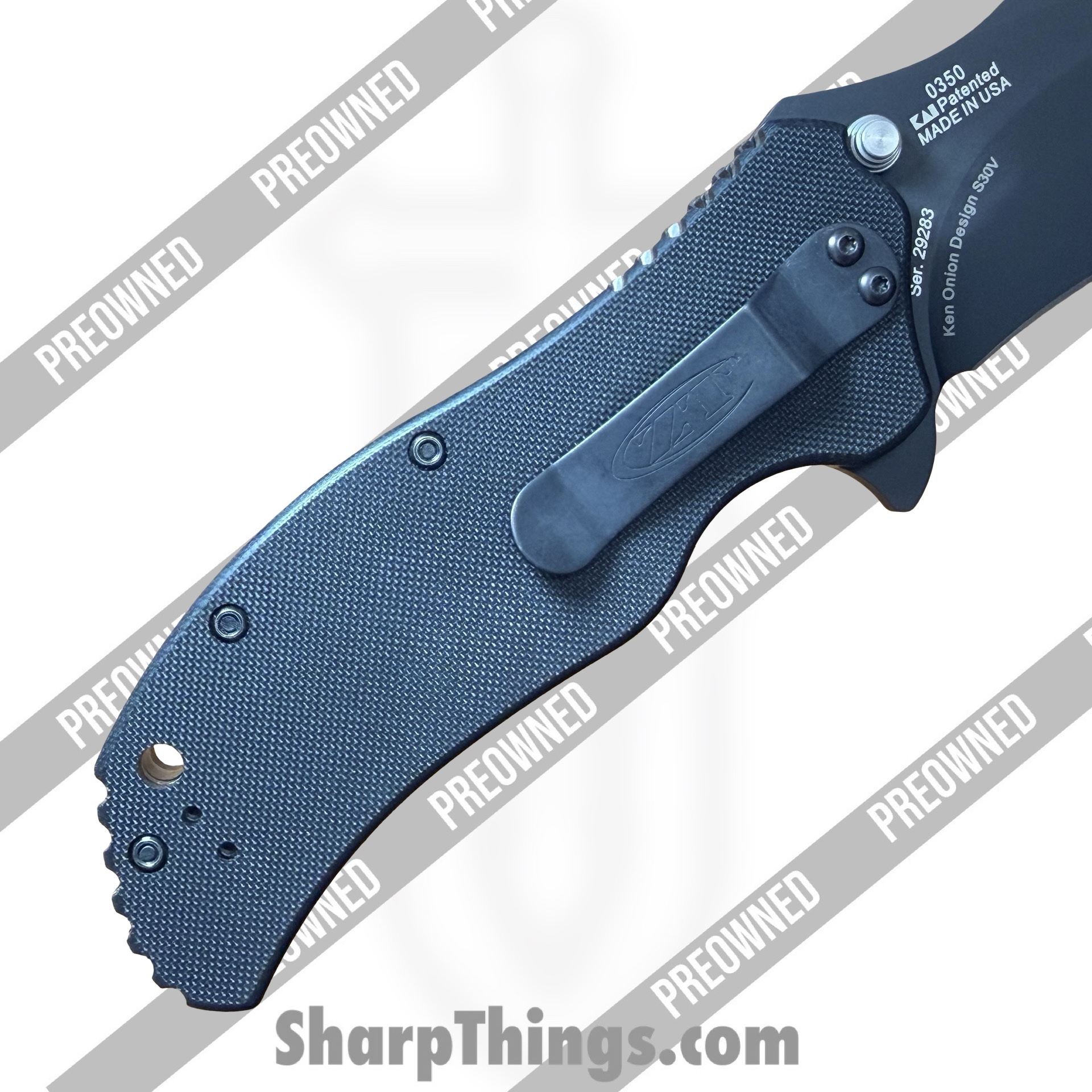 Zero Tolerance - POZT0350 - Preowned 0350 - Folding Knife - S30V DLC Drop Point - G10 - Black - Image 7