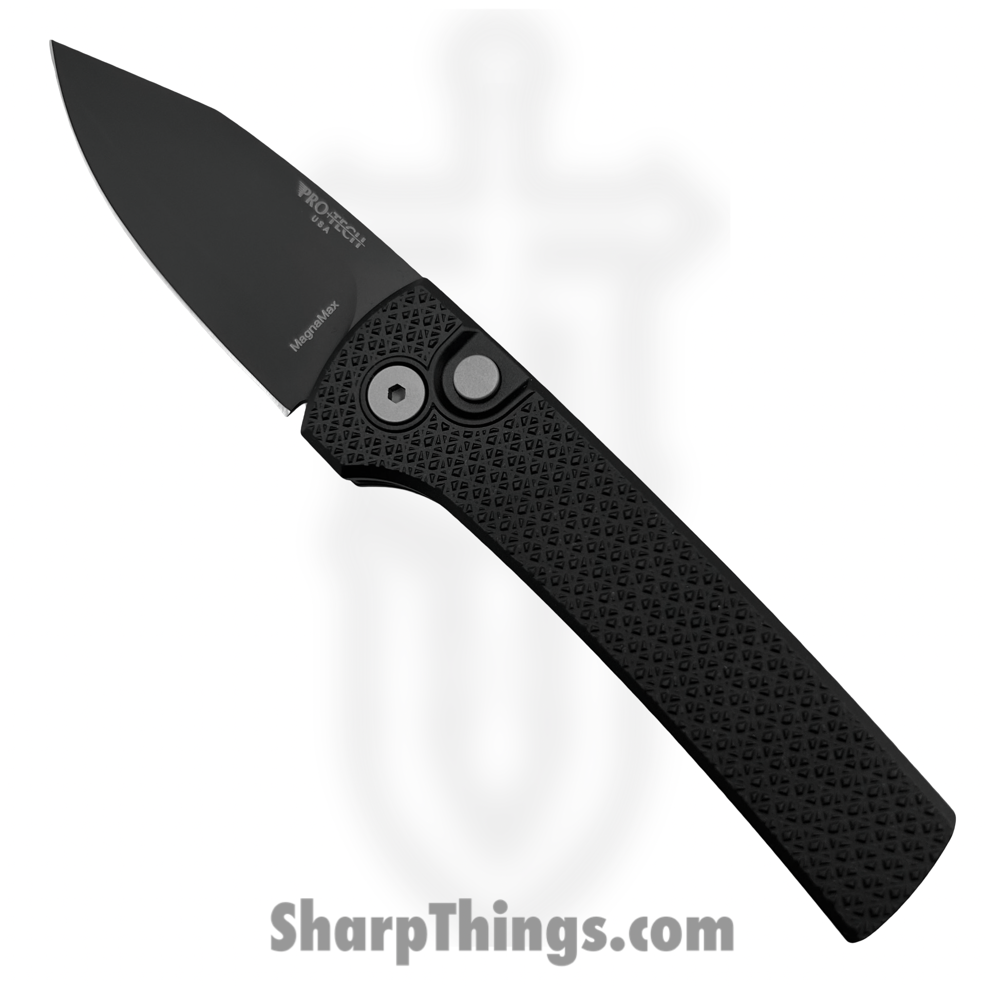 ProTech - RCS1106 - Ramon Chavez Scapegoat - Automatic Knife - CPM MagnaMax Coated Clip Point - Carbide Aluminum - Black