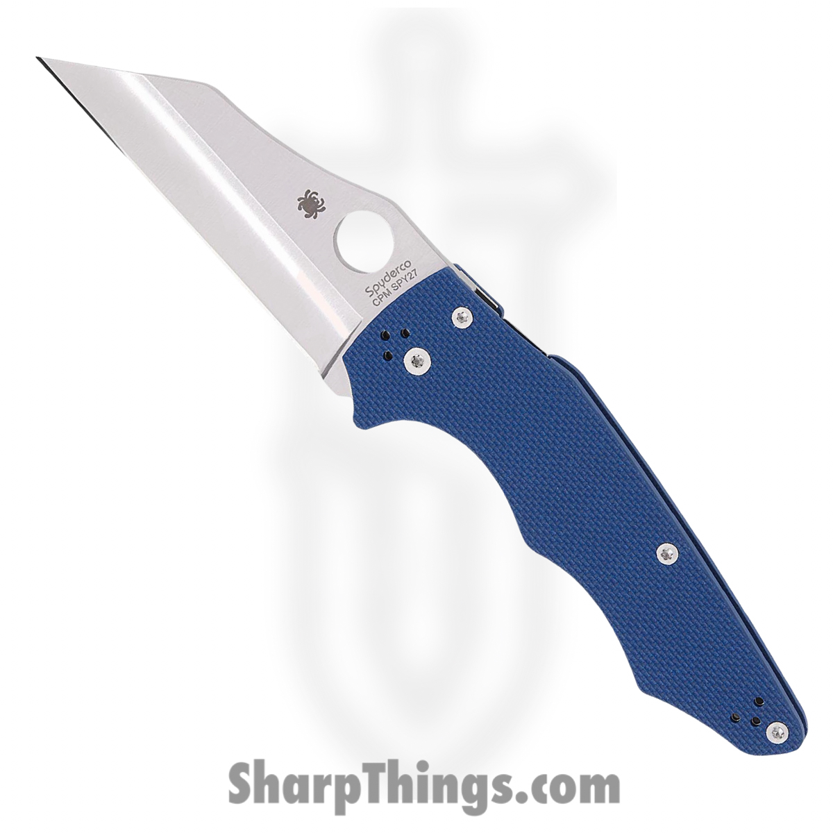 Spyderco - SC253GPCBL - Yojumbo - Folding Knife - CPM-SPY27 Satin Wharncliffe - G10 - Blue