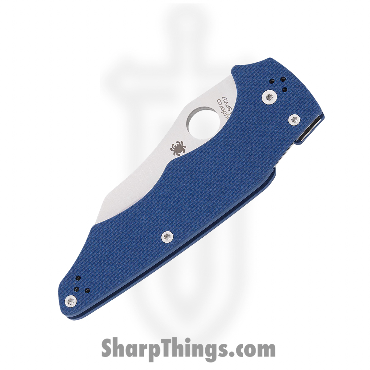 Spyderco - SC253GPCBL - Yojumbo - Folding Knife - CPM-SPY27 Satin Wharncliffe - G10 - Blue - Image 3