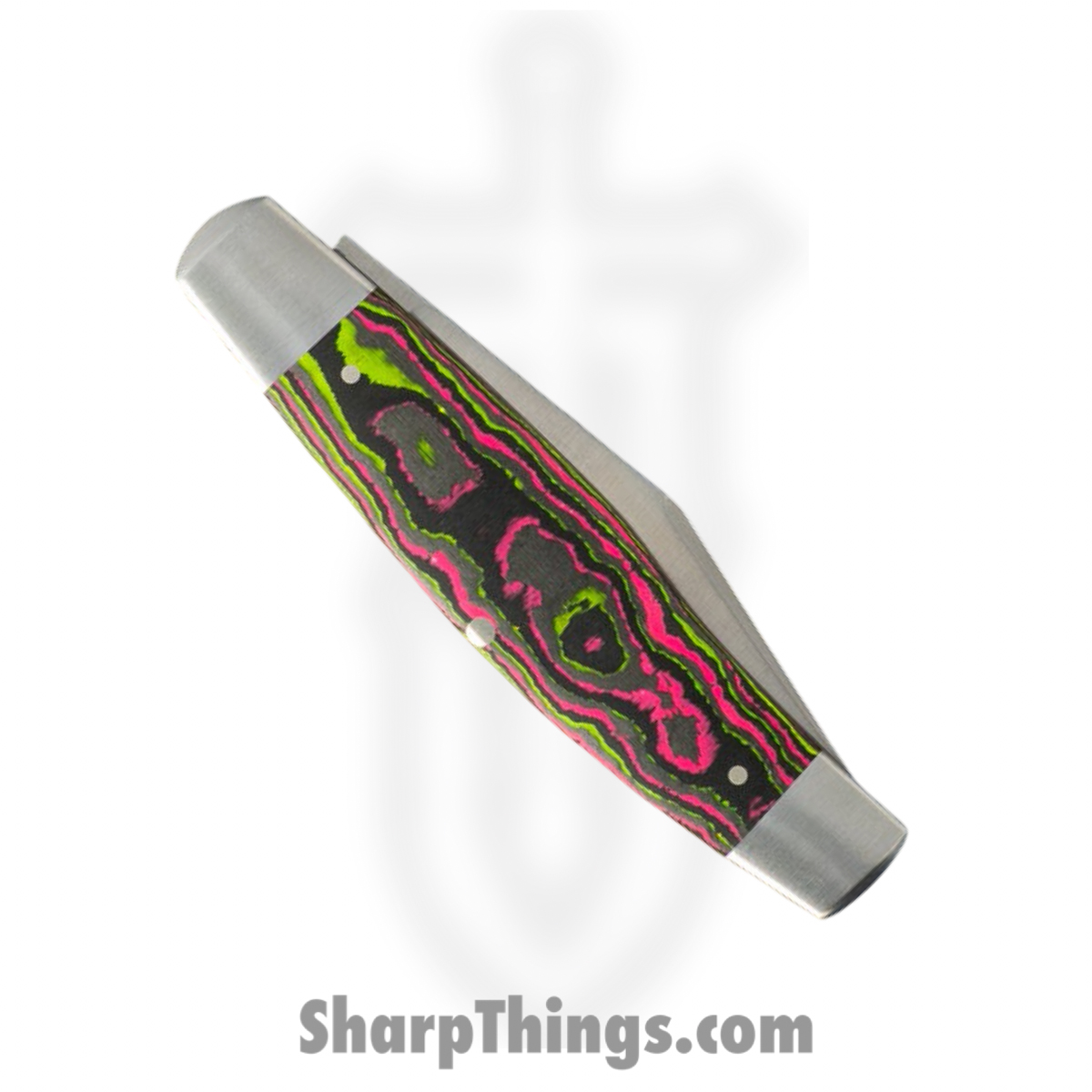 Jack Wolf Knives - STOCK-01-CC-WAT-SUG - Gateway Stockman - Folding Knife - 14C28N Satin Stockman - CamoCarbon - Watermelon Sugar - Image 4