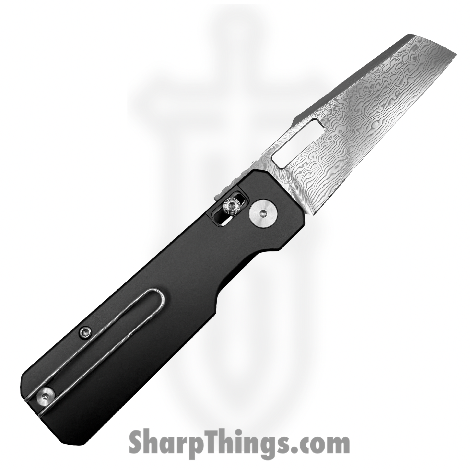Vero Engineering - VE-AuDMGrty - Aura - Folding Knife - Damascus Talon - Aluminum - Grey - Image 2