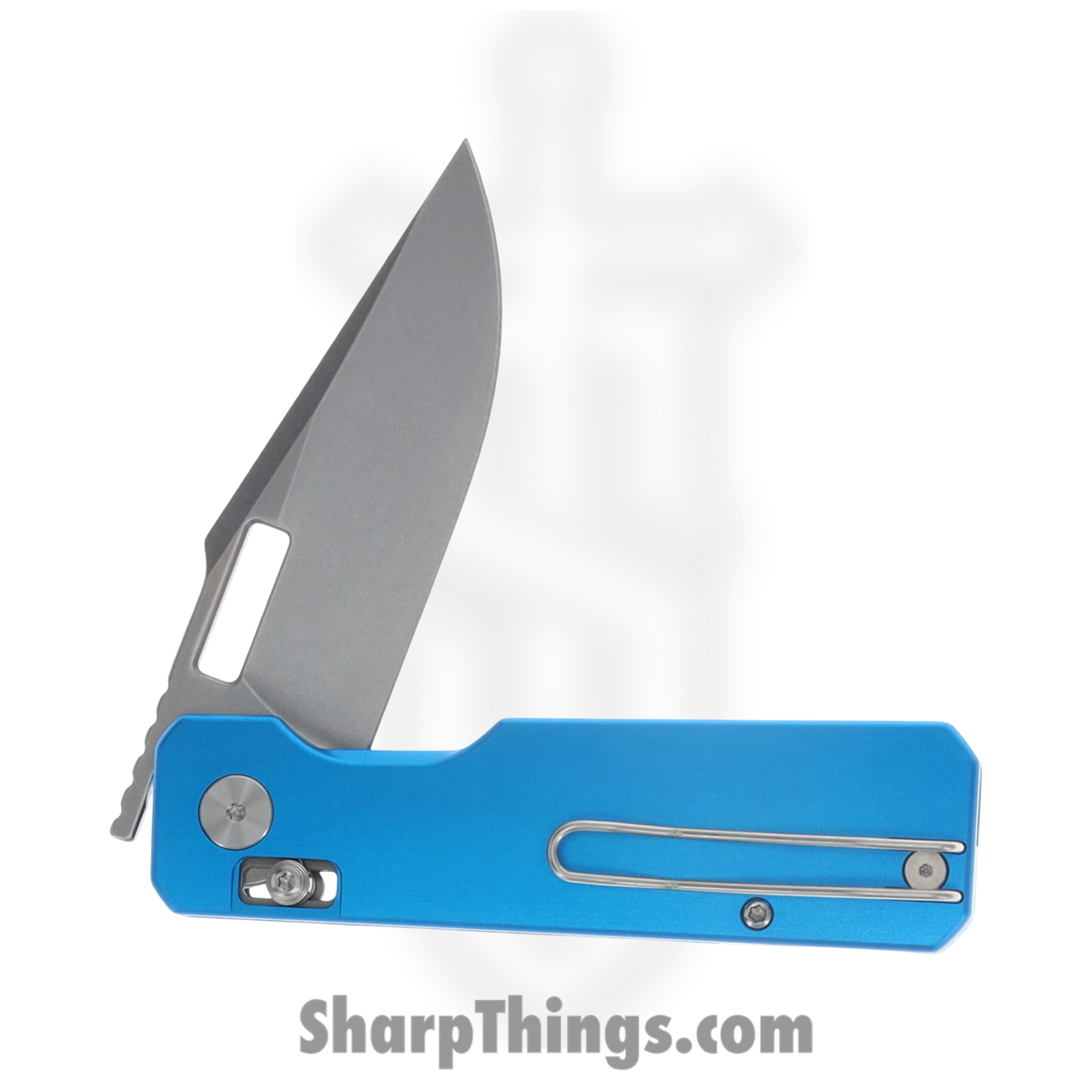 Vero Engineering - VE-AuSWBLDP - Aura - Folding Knife - 14C28N Stonewash Drop Point - Aluminum - Blue - Image 4