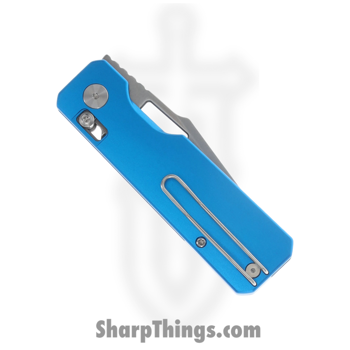 Vero Engineering - VE-AuSWBLDP - Aura - Folding Knife - 14C28N Stonewash Drop Point - Aluminum - Blue - Image 6