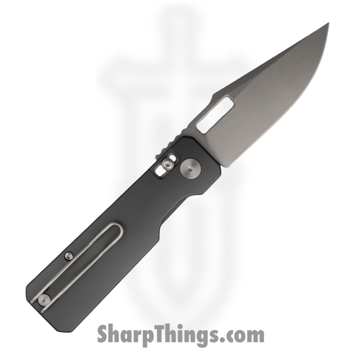 Vero Engineering - VE-AuSWGrDP - Aura - Folding Knife - 14C28N Stonewash Drop Point - Aluminum - Grey - Image 2