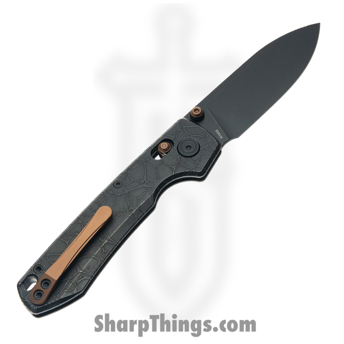 Vosteed - VOSA4509 - Raccoon Slim - Folding Knife - S35VN Coated Drop Point - Titanium - Black - Image 2
