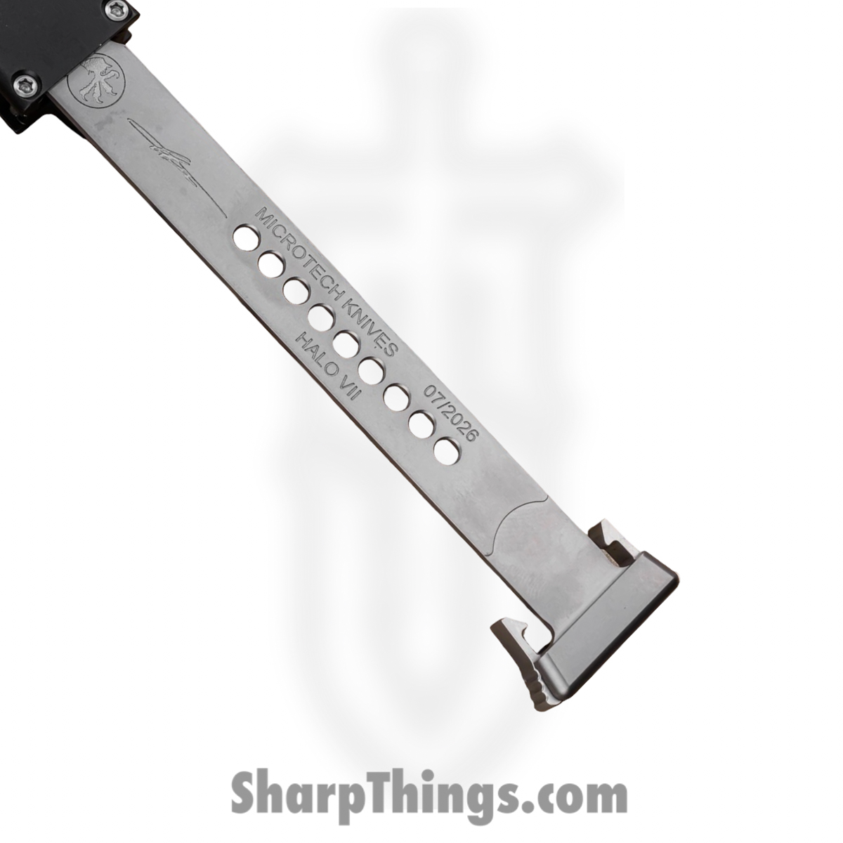 Microtech - 1350-10MS1 - Halo VII Marfione Select - OTF Auto - M390MK Stonewash Clip Point - Aluminum - Black - Image 4