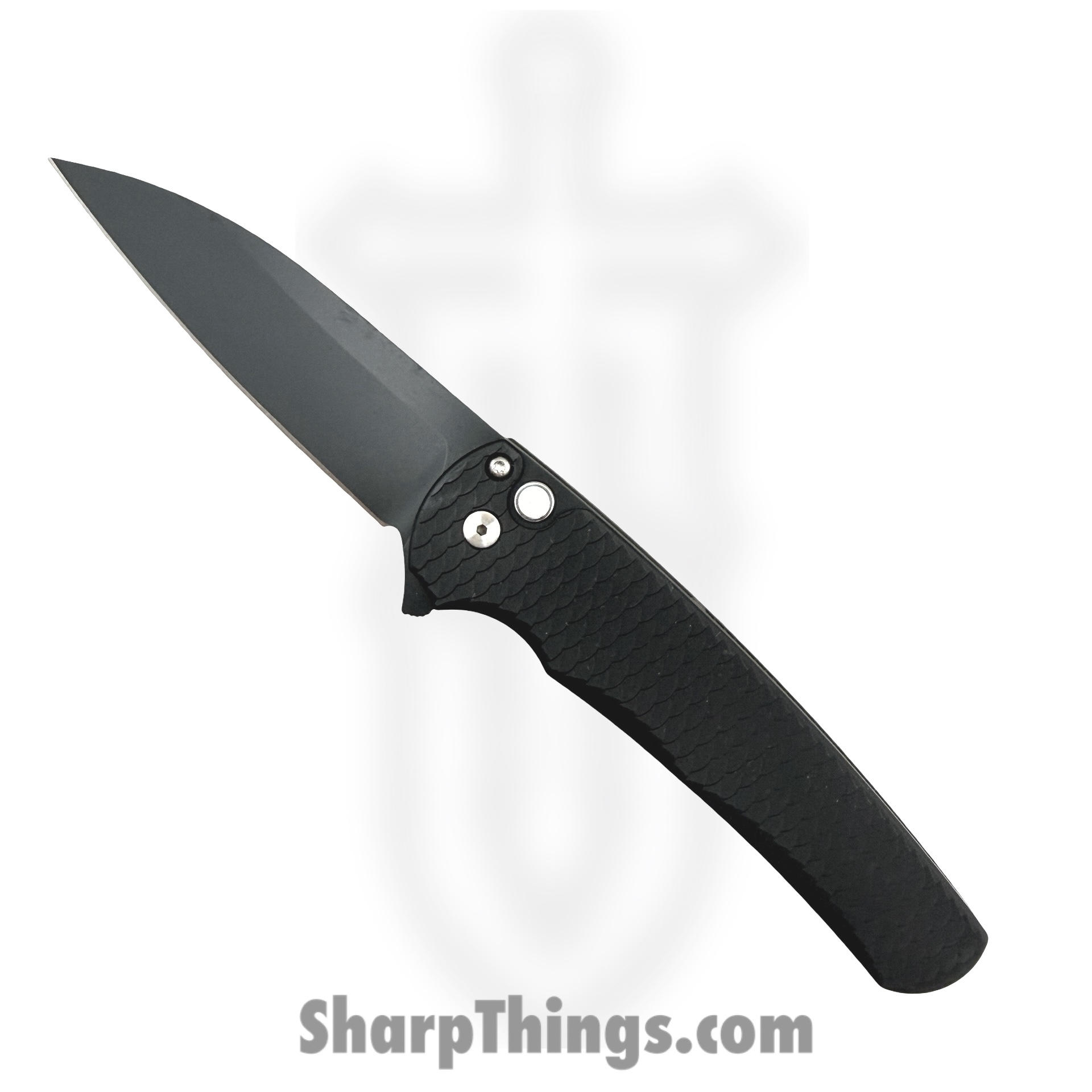 ProTech - 5336-LTD - Malibu Limited - Folding Knife - MagnaMax Coated Wharncliffe - "Dragon Scale" Aluminum - Black