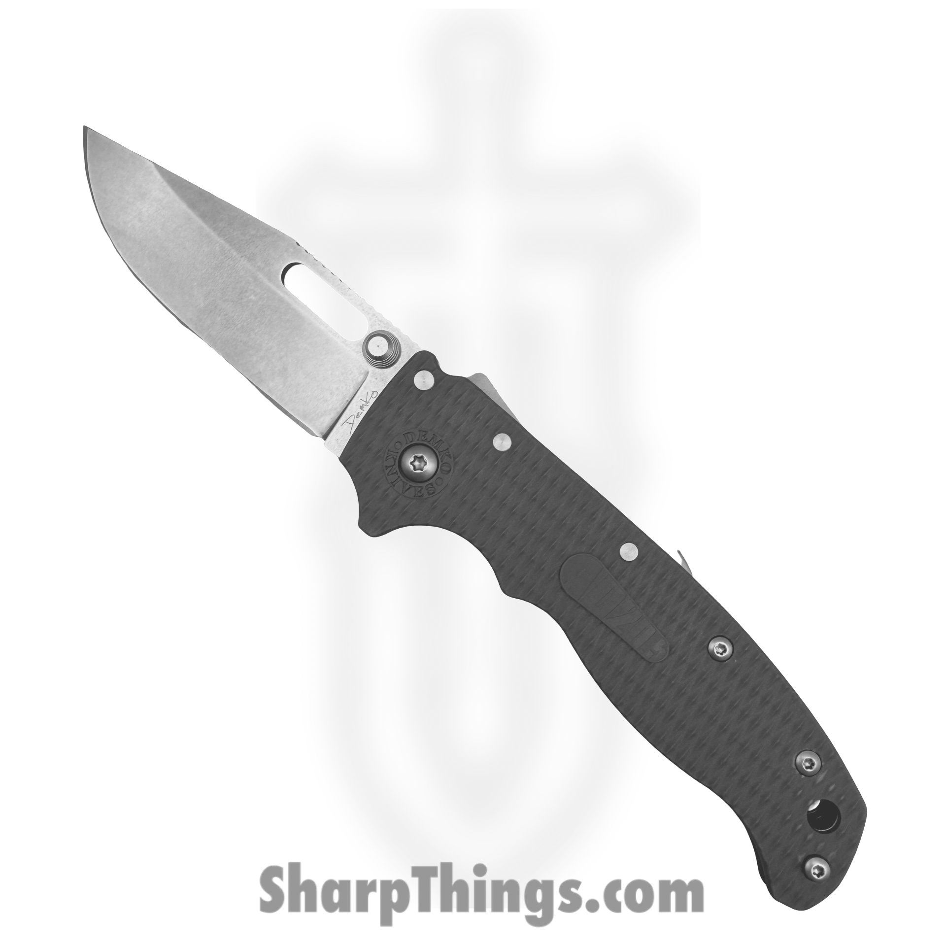 Demko Knives - DEMAD20F2102 - AD 20.5 - Folding Knife - AUS-10A Stonewash Clip Point - Grivory - Grey