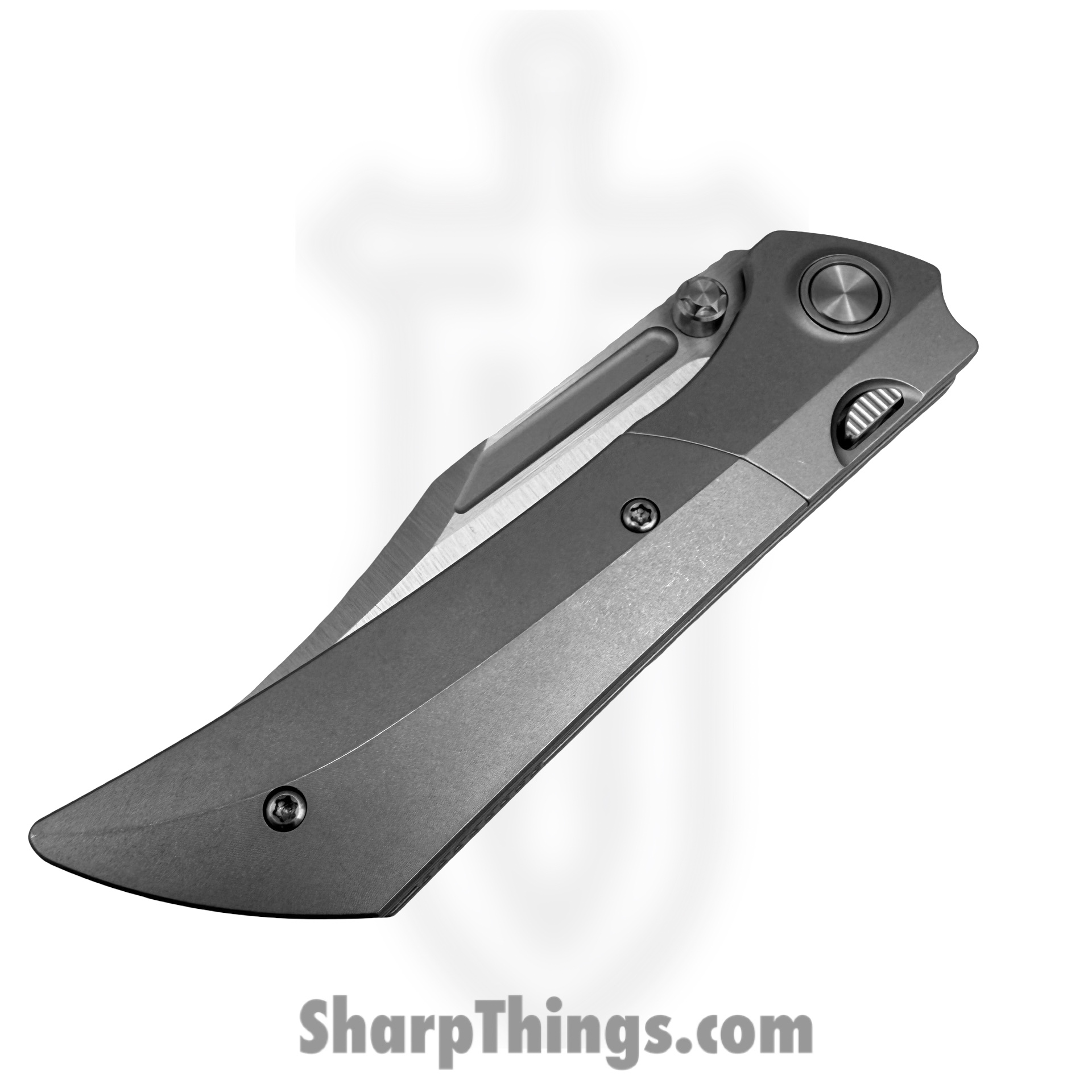 Gecko Customz KW - A4 - Dune - Folding Knife - M390 Stonewash Bowie - Titanium - Gray - Image 5
