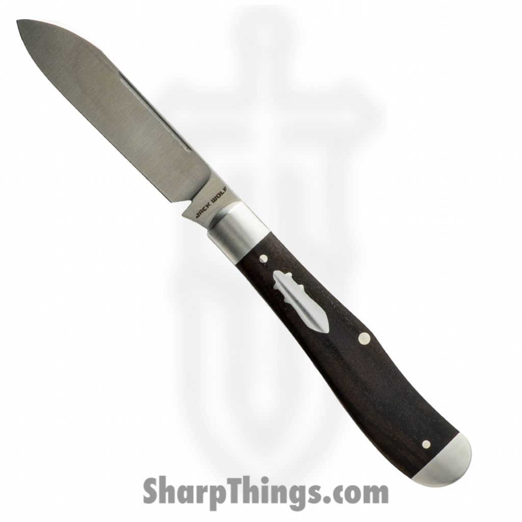 Jack Wolf Knives – EUREK-01-EBONY – Eureka – Folding Knife – 14C28N Satin Spey – Ebony Wood – Black