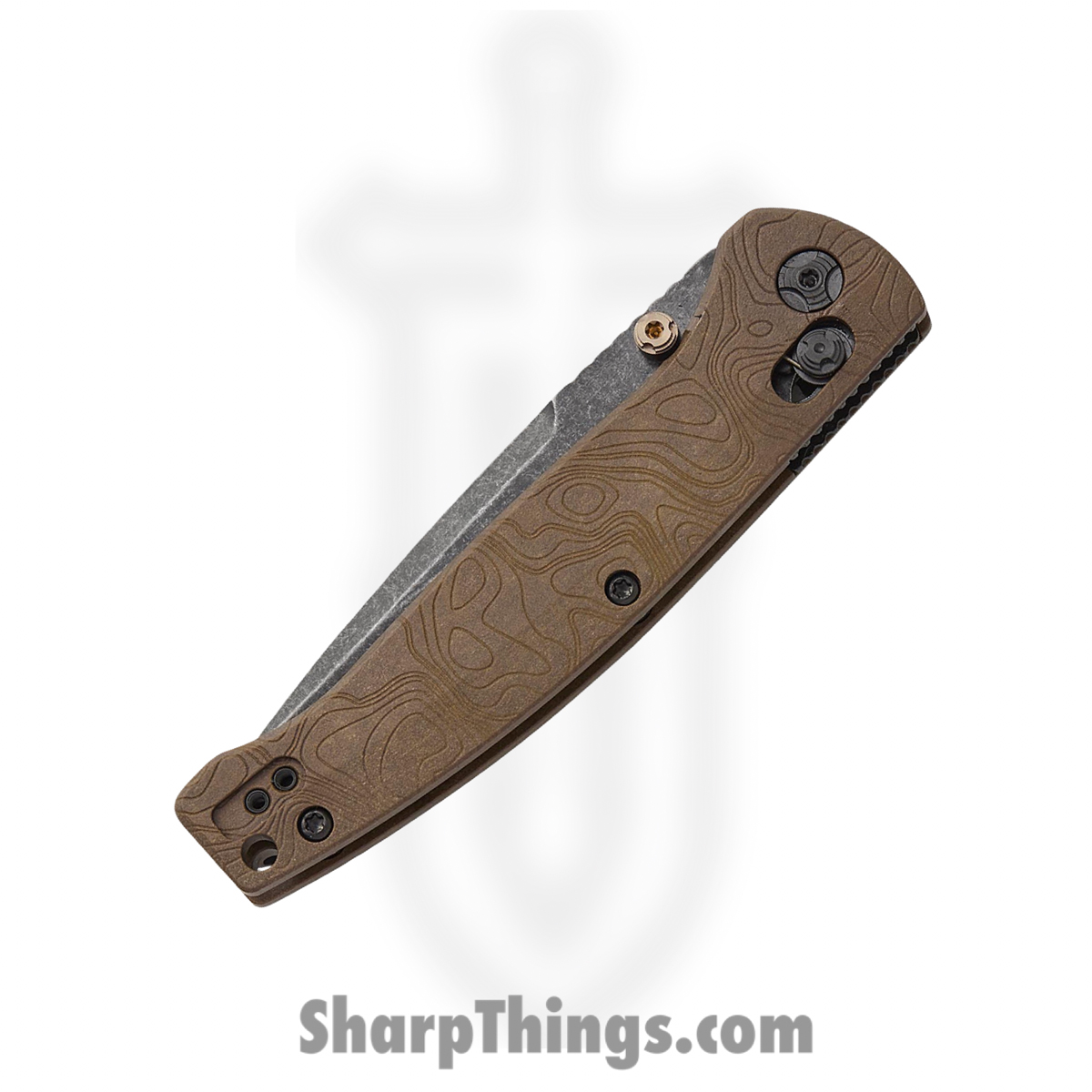 Hogue Knives - HO24453 - Mysto Earth - Folding Knife - CPM MagnaCut Stonewash Clip Point - Browns Point Richlite - Brown - Image 3
