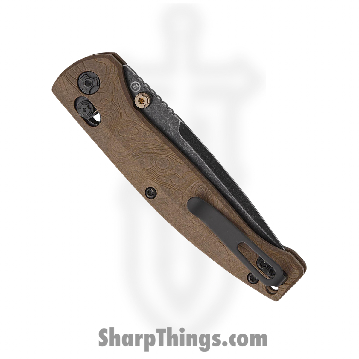 Hogue Knives - HO24453 - Mysto Earth - Folding Knife - CPM MagnaCut Stonewash Clip Point - Browns Point Richlite - Brown - Image 4