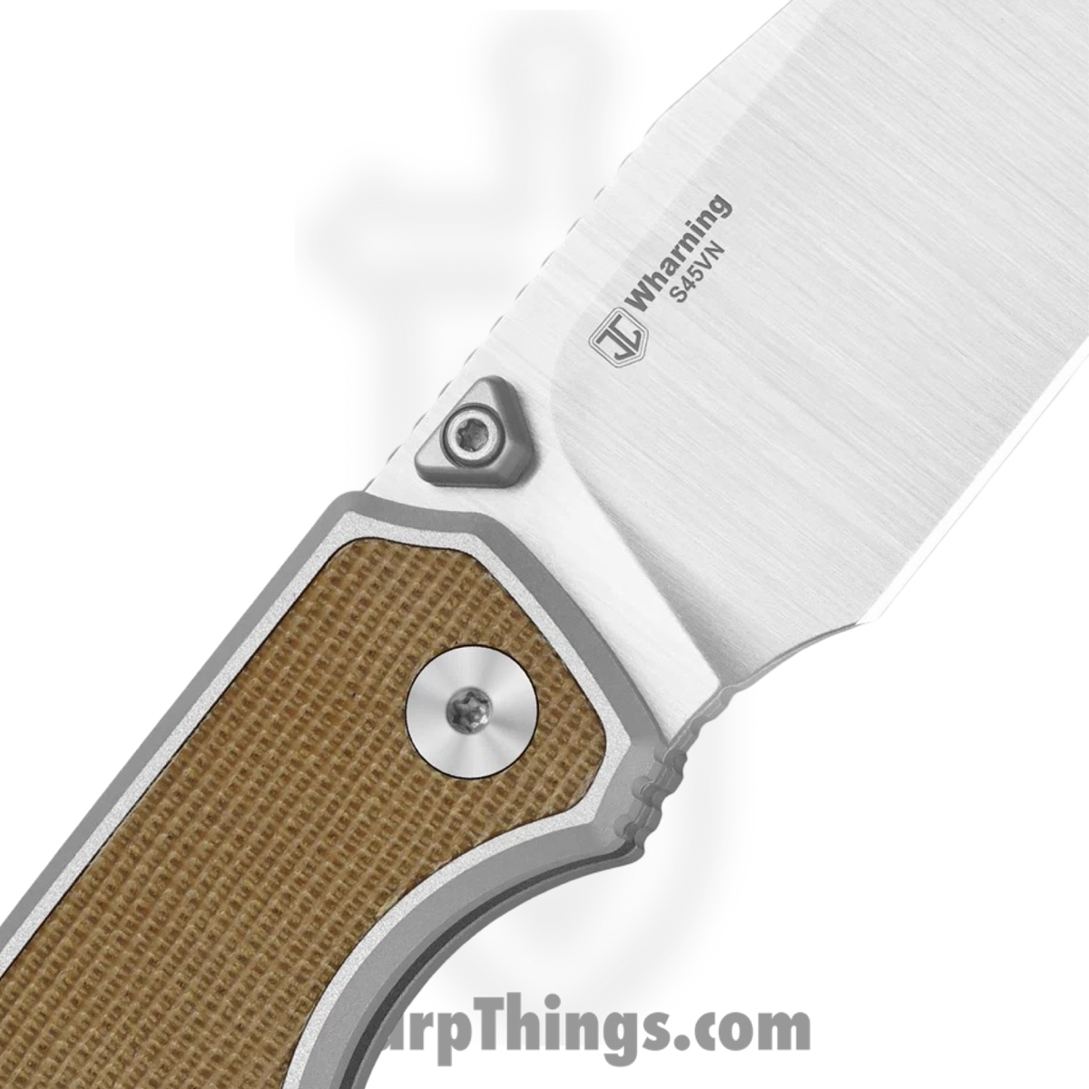 Kizer Cutlery - KI3738A1 - Wharning - Folding Knife - S45VN Satin Wharncliffe - Aluminum Norplex UltreX Micarta - Brown Silver - Image 4