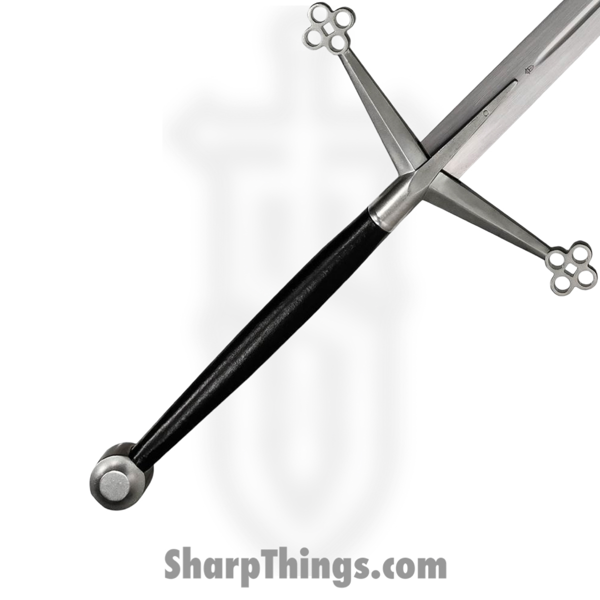 Kingston Arms - KIN36131 - Scottish Claymore - Fixed Blade Knife - 65Mn Satin Sword - Leather Wrapped - Black - Image 2