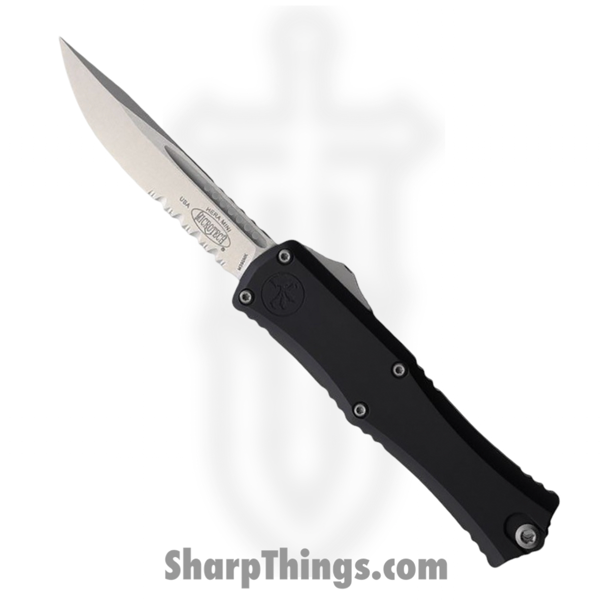 Microtech - MCT1703M11 - Hera II Mini - OTF Auto - M390MK Stonewash Drop Point P/S - Aluminum - Black