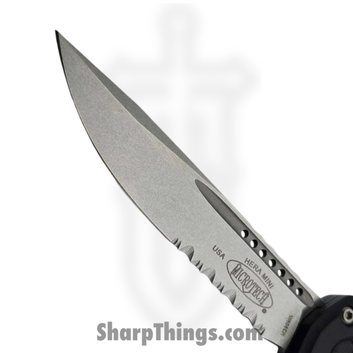 Microtech - MCT1703M11 - Hera II Mini - OTF Auto - M390MK Stonewash Drop Point P/S - Aluminum - Black - Image 2