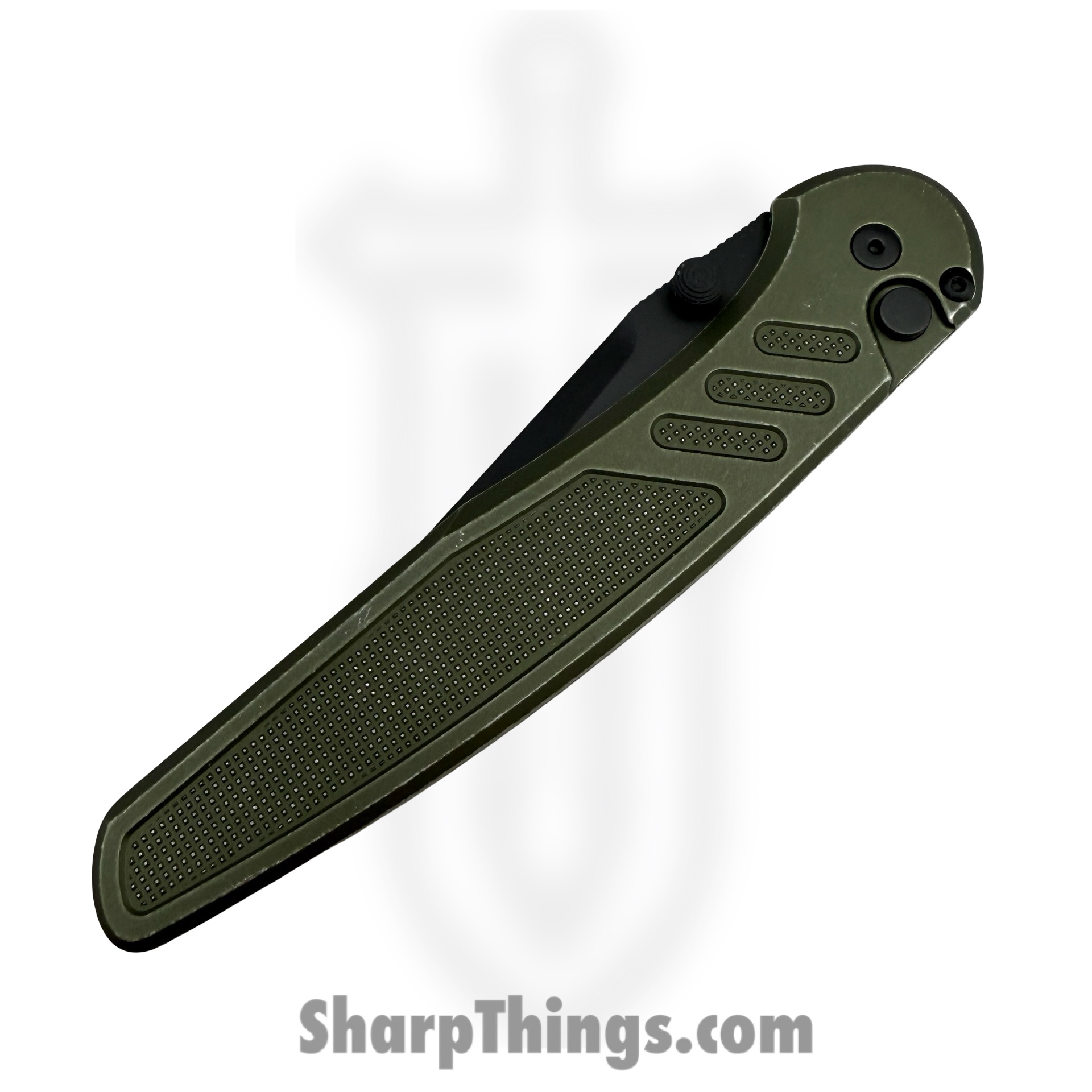 ProTech - PN1103-BW Green - Avalon - Folding Knife - CPM MagnaCut Coated Drop Point - Knurled Aluminum - Battleworn Green - Image 5