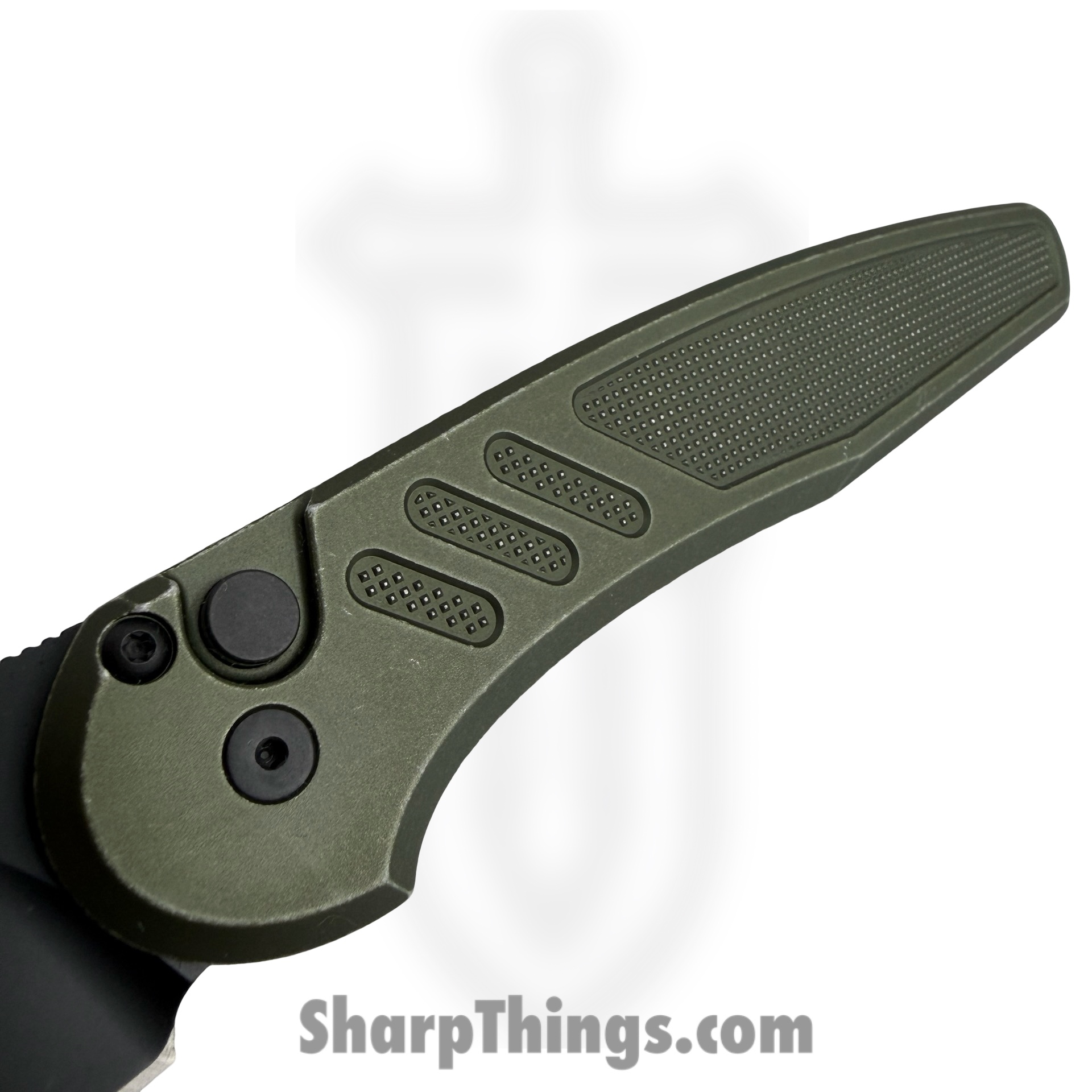 ProTech - PN1103-BW Green - Avalon - Folding Knife - CPM MagnaCut Coated Drop Point - Knurled Aluminum - Battleworn Green - Image 3