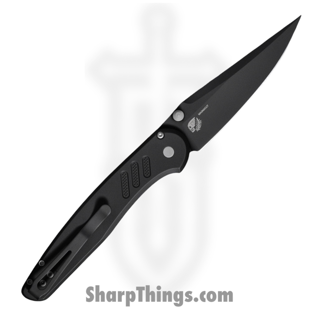 ProTech - PN1103 - Avalon - Folding Knife - CPM MagnaCut Coated Drop Point - Knurled Aluminum - Black - Image 2