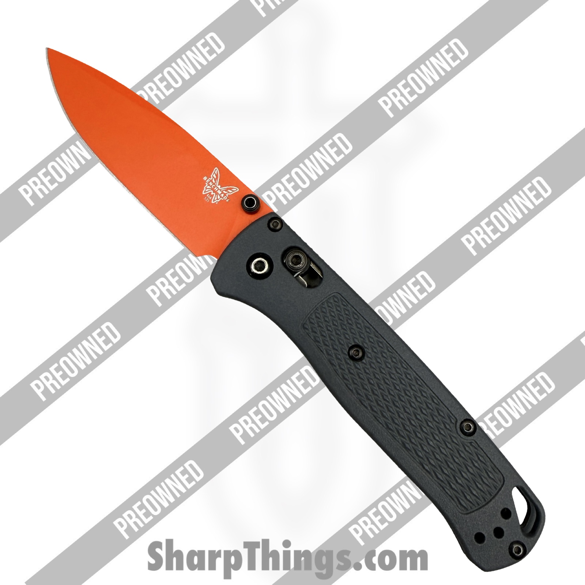 Benchmade - POBB-29 - Preowned Bugout BassPro/Cabelas Excl. 535OR-2103 - Folding Knife - S30V Orange Cerakote Drop Point - Polymer - Grey