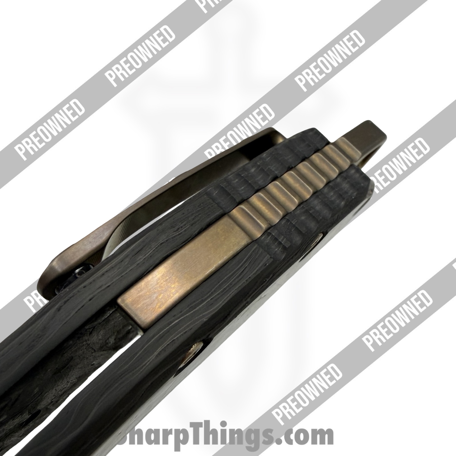 Heretic Knives - POBB-31 - Preowned Medusa Custom HCUSTOM-106 - Automatic Knife - ELMAX Mirror Polish Tanto - Abalone - Abalone|Bronze - Image 7