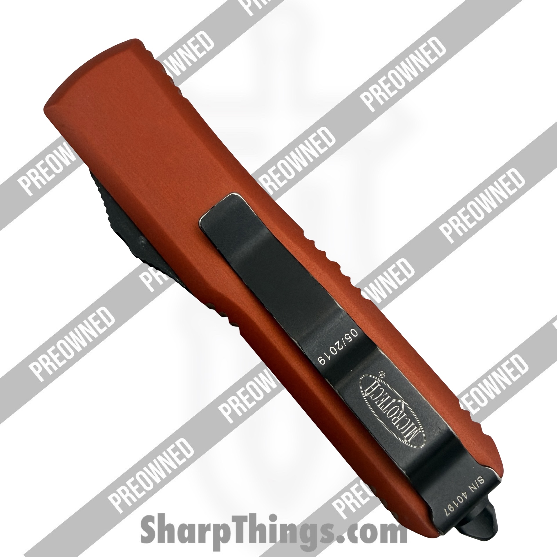 Microtech - POBB-35 - Preowned UTX-85 Gen II - OTF Auto - 204P Black PVD D/E - Aluminum - Orange - Image 4