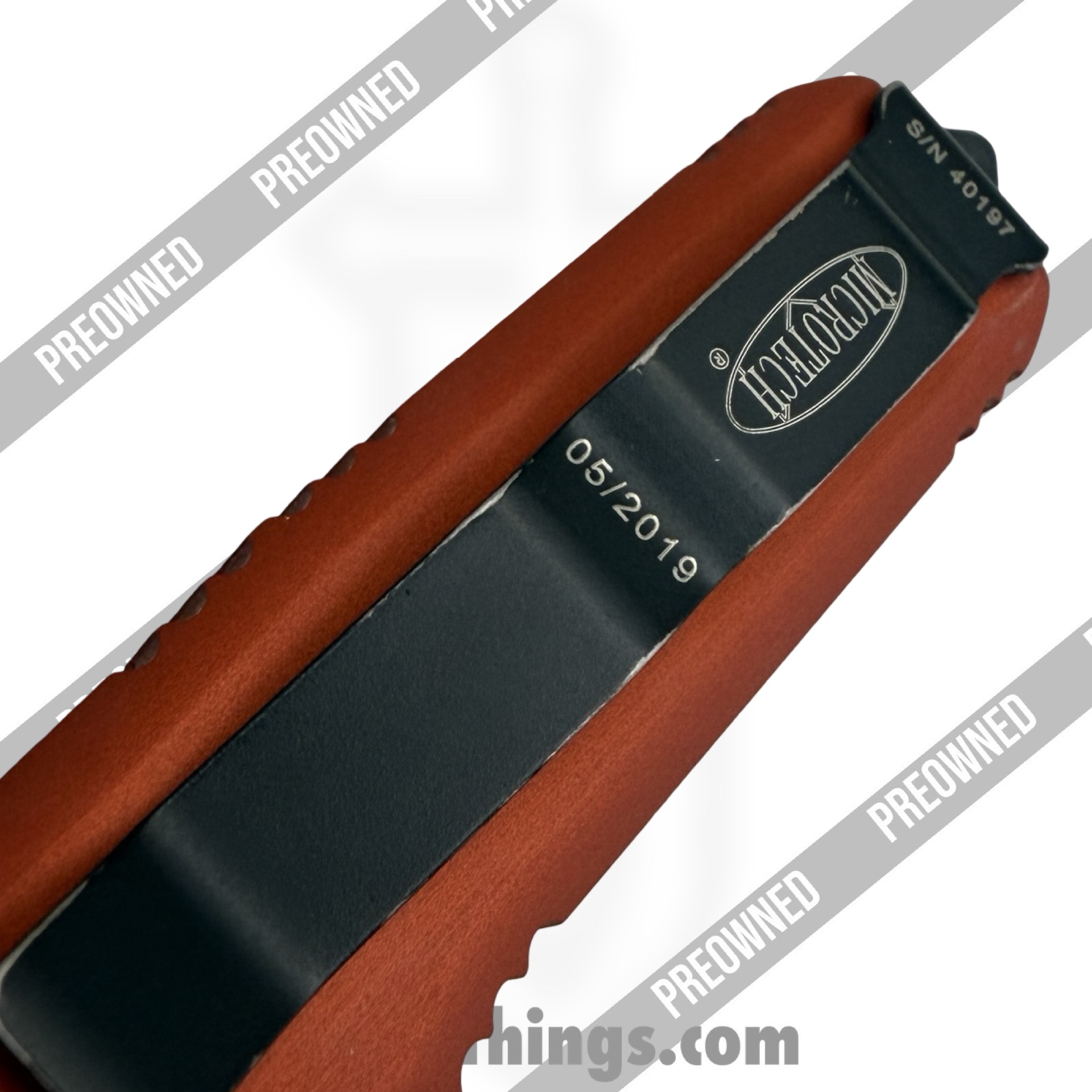 Microtech - POBB-35 - Preowned UTX-85 Gen II - OTF Auto - 204P Black PVD D/E - Aluminum - Orange - Image 5