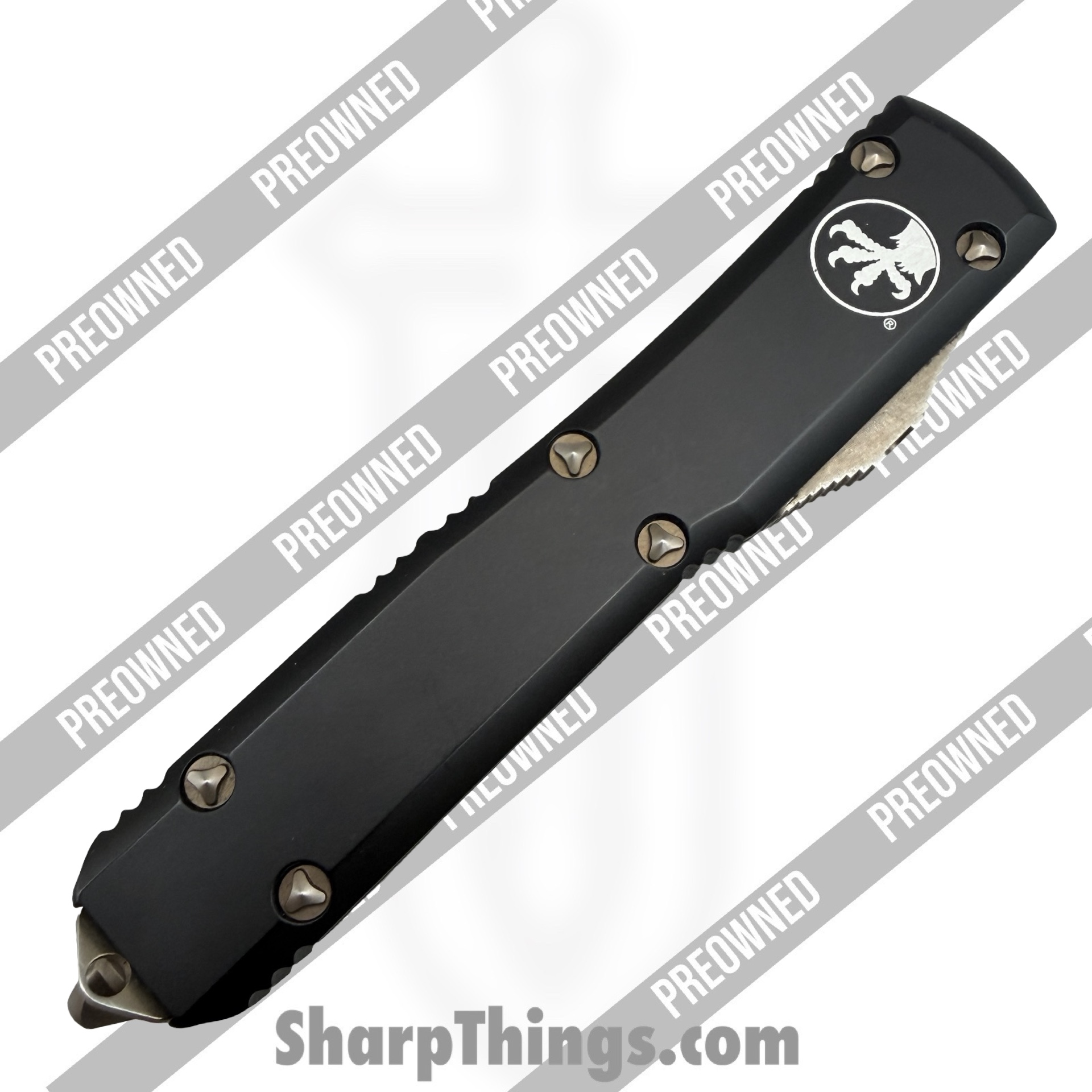 Microtech - POBB-36 - Preowned Ultratech 120-13 - OTF Auto - M390 Bronze Stonewash Clip Point P/S - Aluminum - Black - Image 3