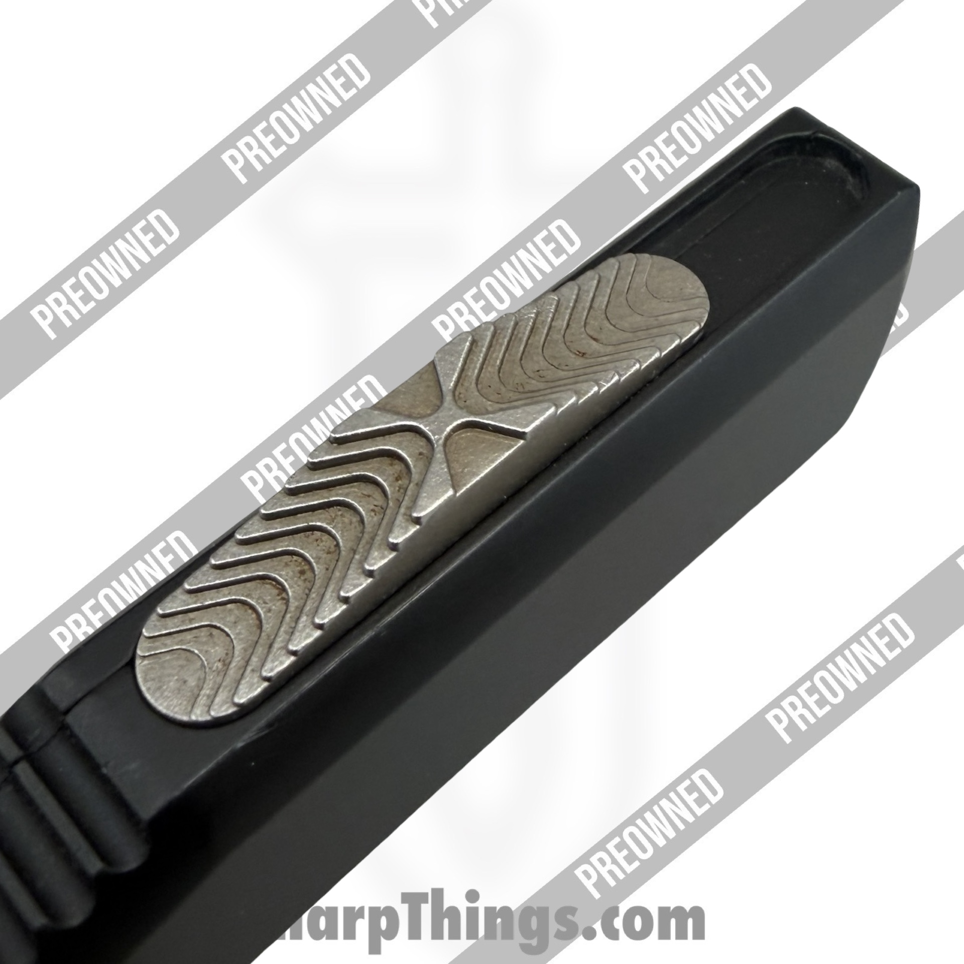 Microtech - POBB-36 - Preowned Ultratech 120-13 - OTF Auto - M390 Bronze Stonewash Clip Point P/S - Aluminum - Black - Image 4