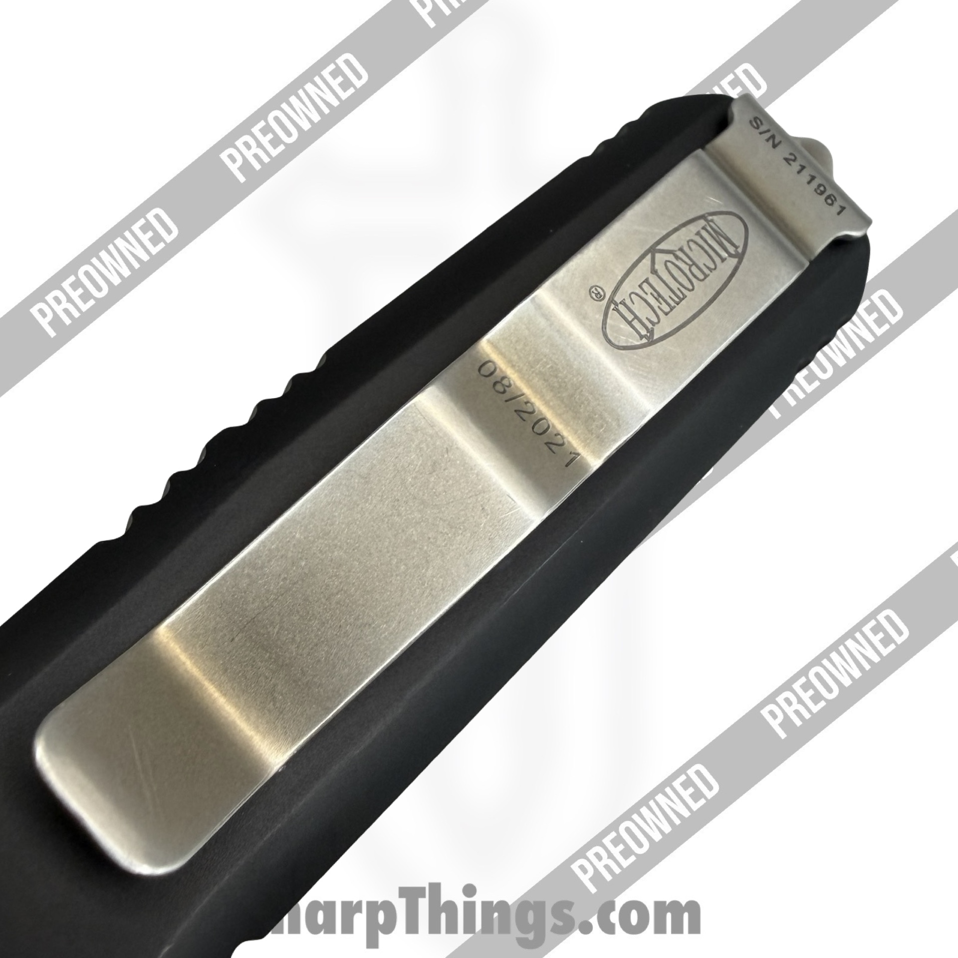Microtech - POBB-36 - Preowned Ultratech 120-13 - OTF Auto - M390 Bronze Stonewash Clip Point P/S - Aluminum - Black - Image 6
