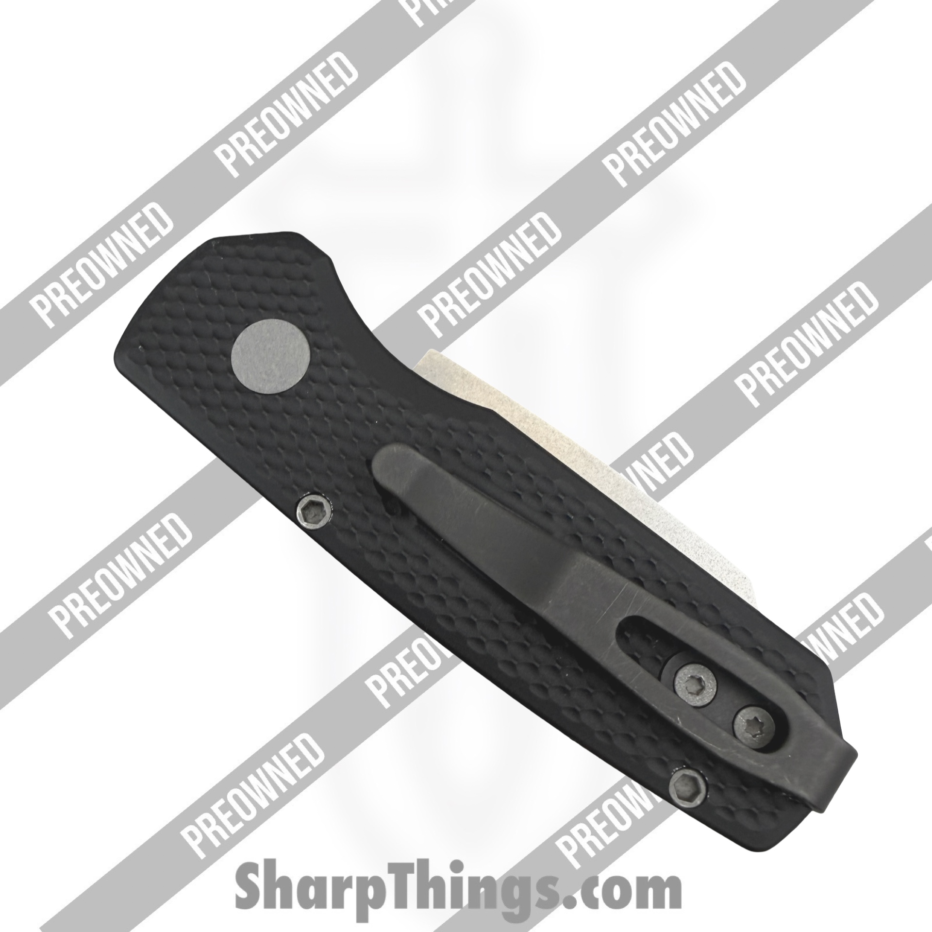 Protech - POBB-40 - Preowned Runt 5 RT R5205 - Automatic Knife - 20CV Stonewash Reverse Tanto - Aluminum - Black - Image 3