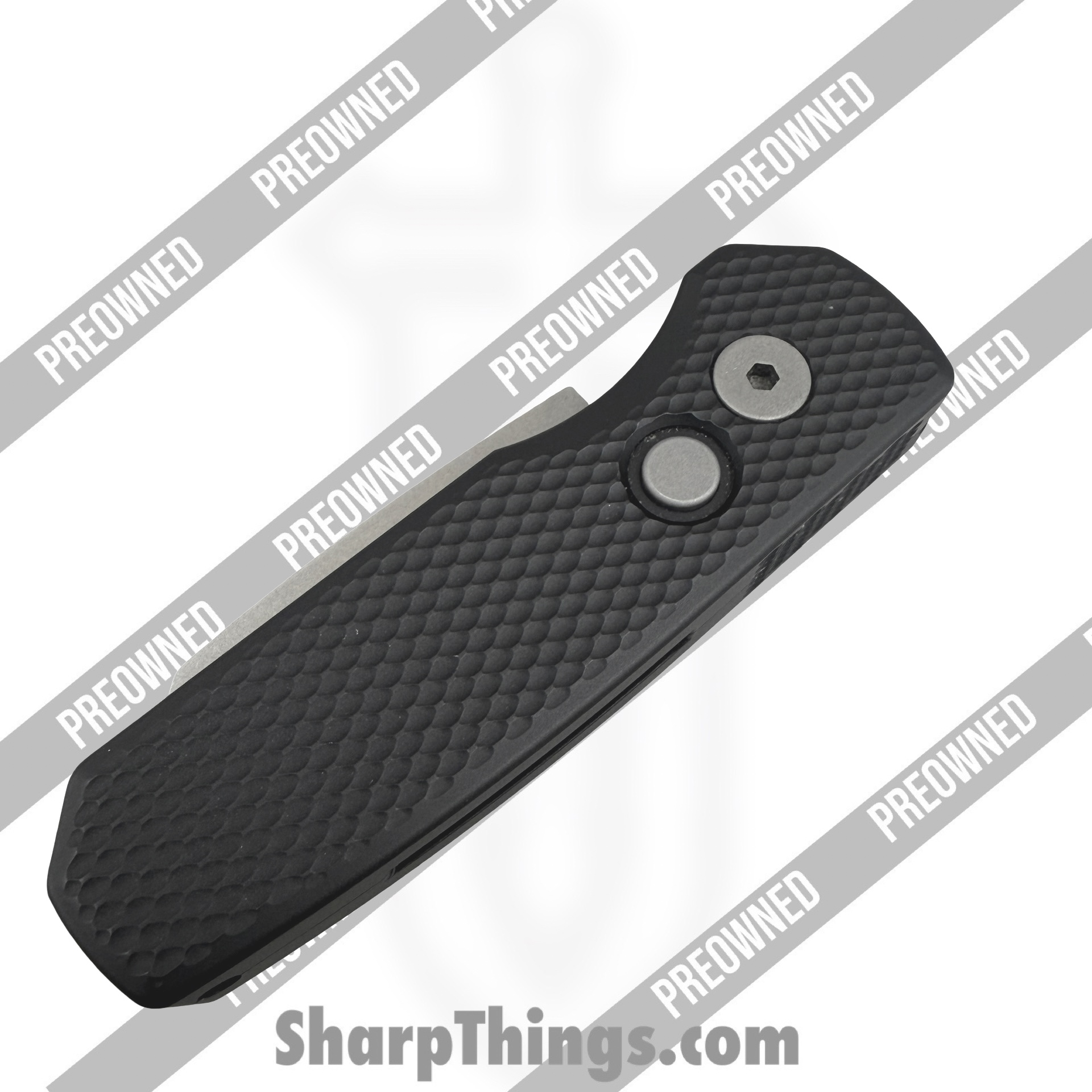 Protech - POBB-40 - Preowned Runt 5 RT R5205 - Automatic Knife - 20CV Stonewash Reverse Tanto - Aluminum - Black - Image 4