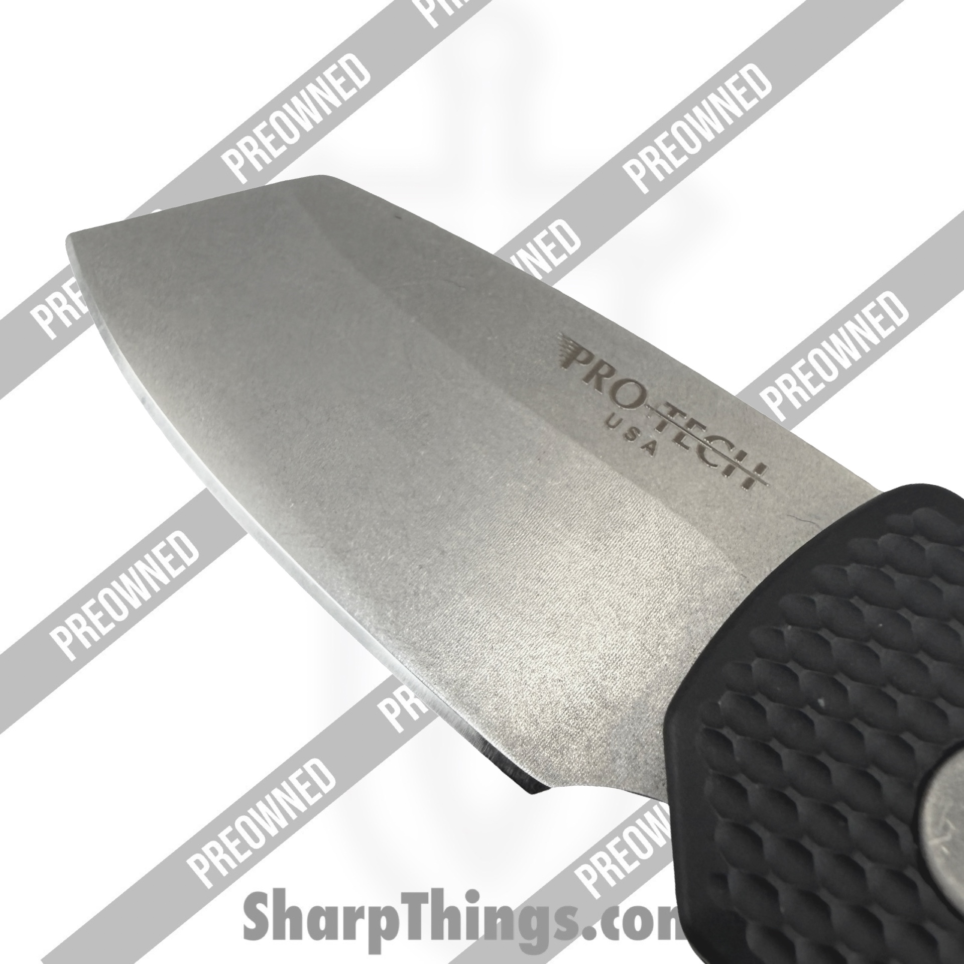 Protech - POBB-40 - Preowned Runt 5 RT R5205 - Automatic Knife - 20CV Stonewash Reverse Tanto - Aluminum - Black - Image 5