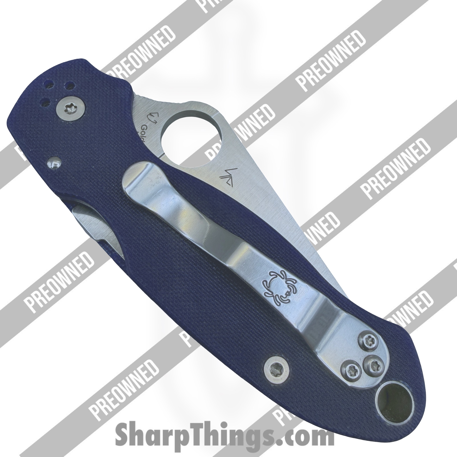 Spyderco - POBB-43 - Preowned Para 3 C223GPDBL - Folding Knife - CPM-S110V Belt Satin Clip Point - G10 - Blurple - Image 3