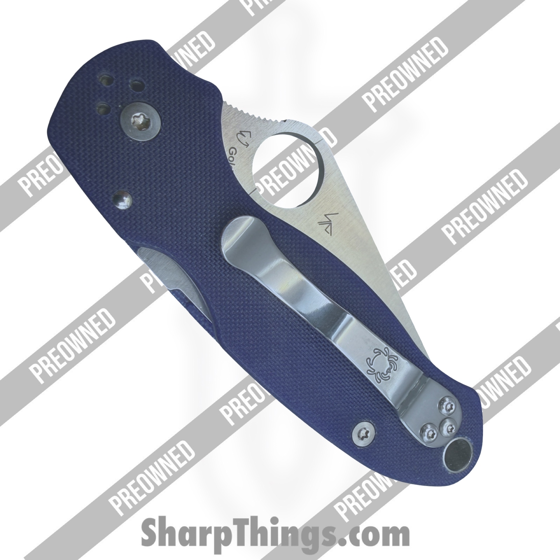 Spyderco - POBB-43 - Preowned Para 3 C223GPDBL - Folding Knife - CPM-S110V Belt Satin Clip Point - G10 - Blurple - Image 6