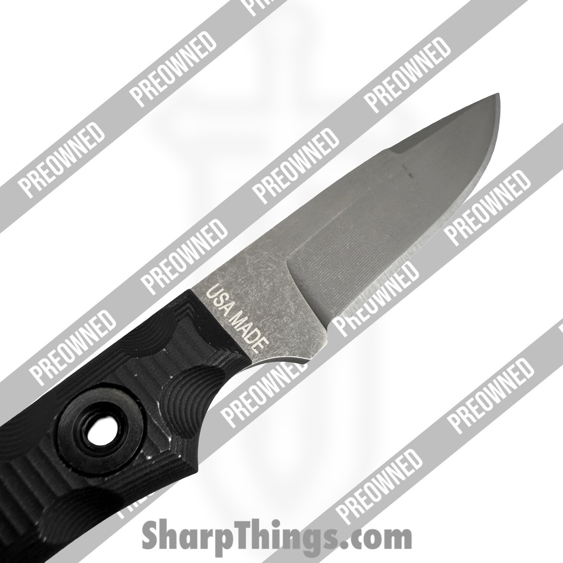 T.Kell Knives - POBB-45 - Preowned Pirahna w/ Extended Grips - Fixed Blade Knife - 80CRV2 Nickel Boron Drop Point - Aluminum - Black - Image 3