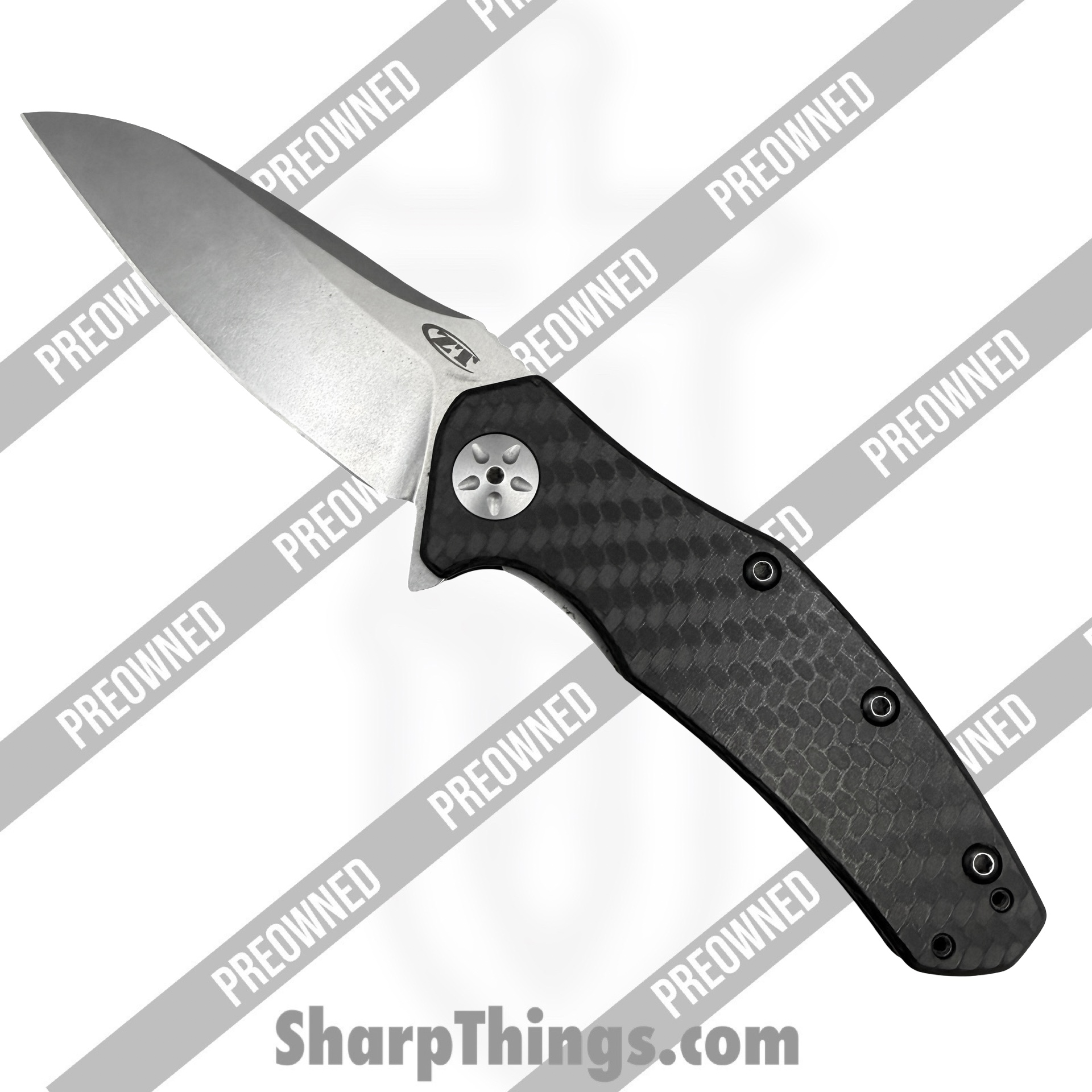 Zero Tolerance - POBB-51 - Preowned 0770CF - Assisted Open Knife - S35VN Stonewash Drop Point - Carbon Fiber - Black