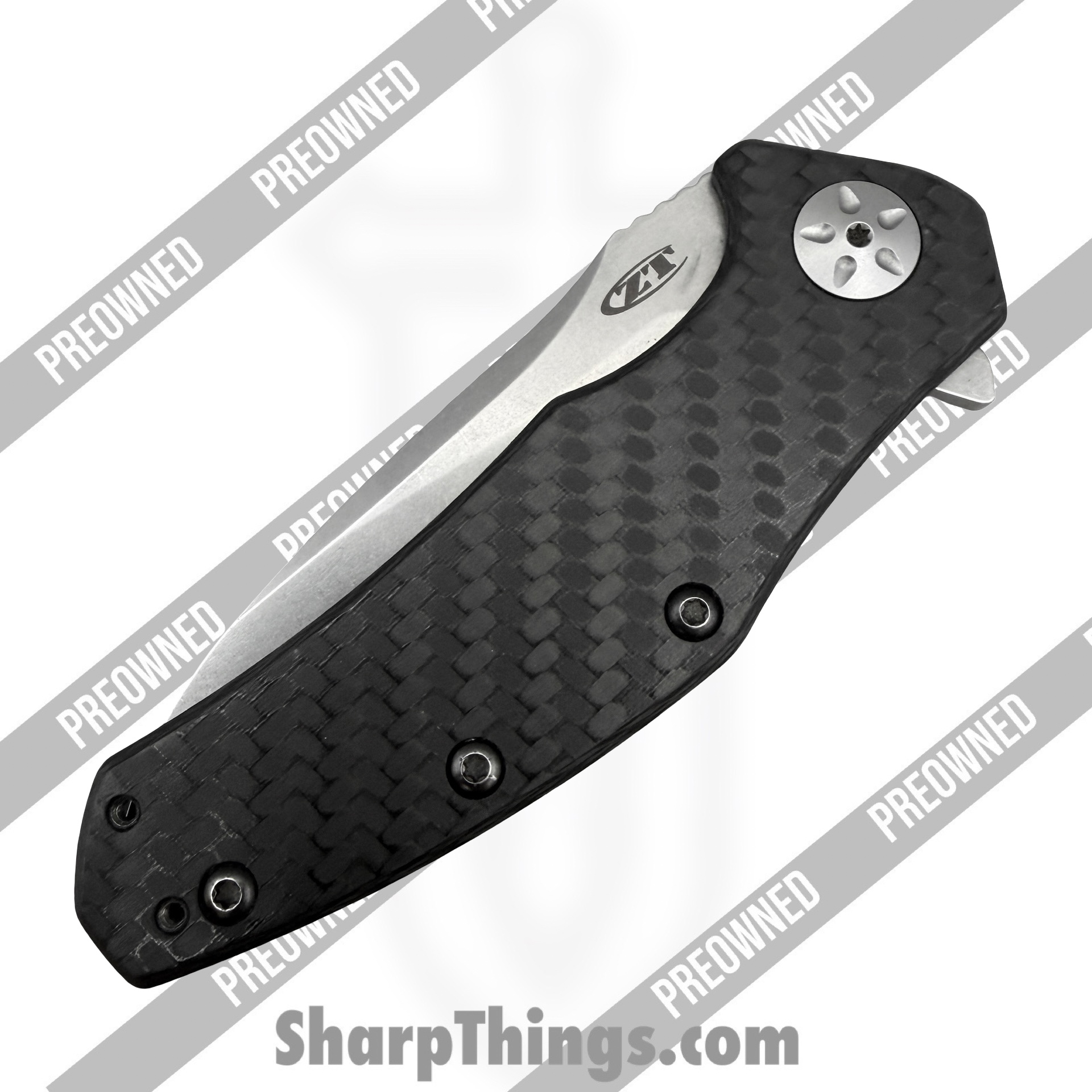 Zero Tolerance - POBB-51 - Preowned 0770CF - Assisted Open Knife - S35VN Stonewash Drop Point - Carbon Fiber - Black - Image 3