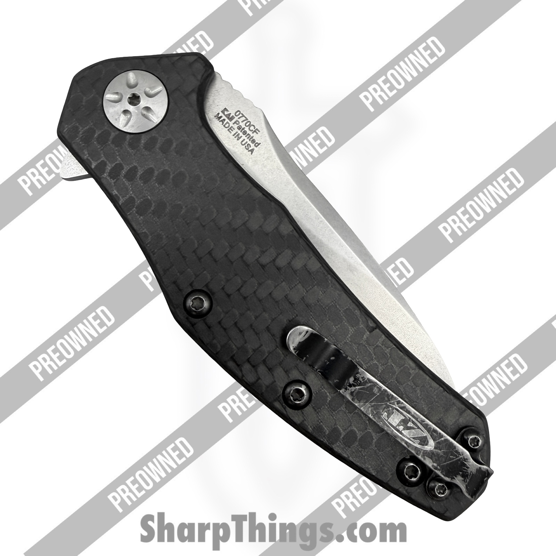 Zero Tolerance - POBB-51 - Preowned 0770CF - Assisted Open Knife - S35VN Stonewash Drop Point - Carbon Fiber - Black - Image 4