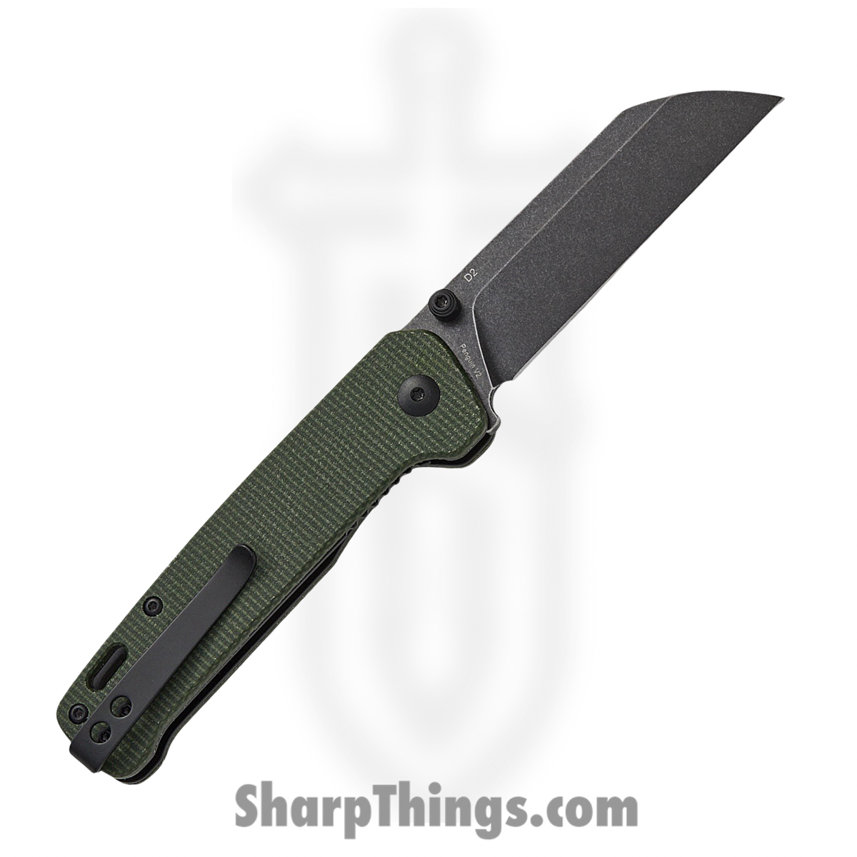 QSP - QS130V2C2 - Penguin V2 - Folding Knife - D2 Stonewash Sheepsfoot - Micarta - Green - Image 2