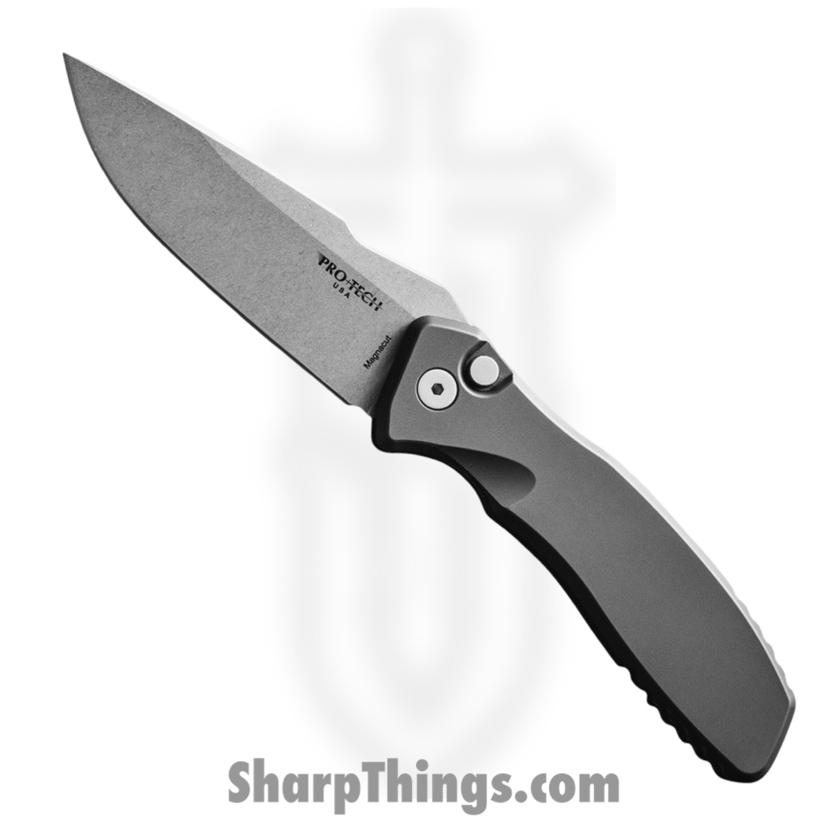 ProTech - SB1101 - Pallas - CPM MagnaCut Stonewash Clip Point - Aluminum - Black