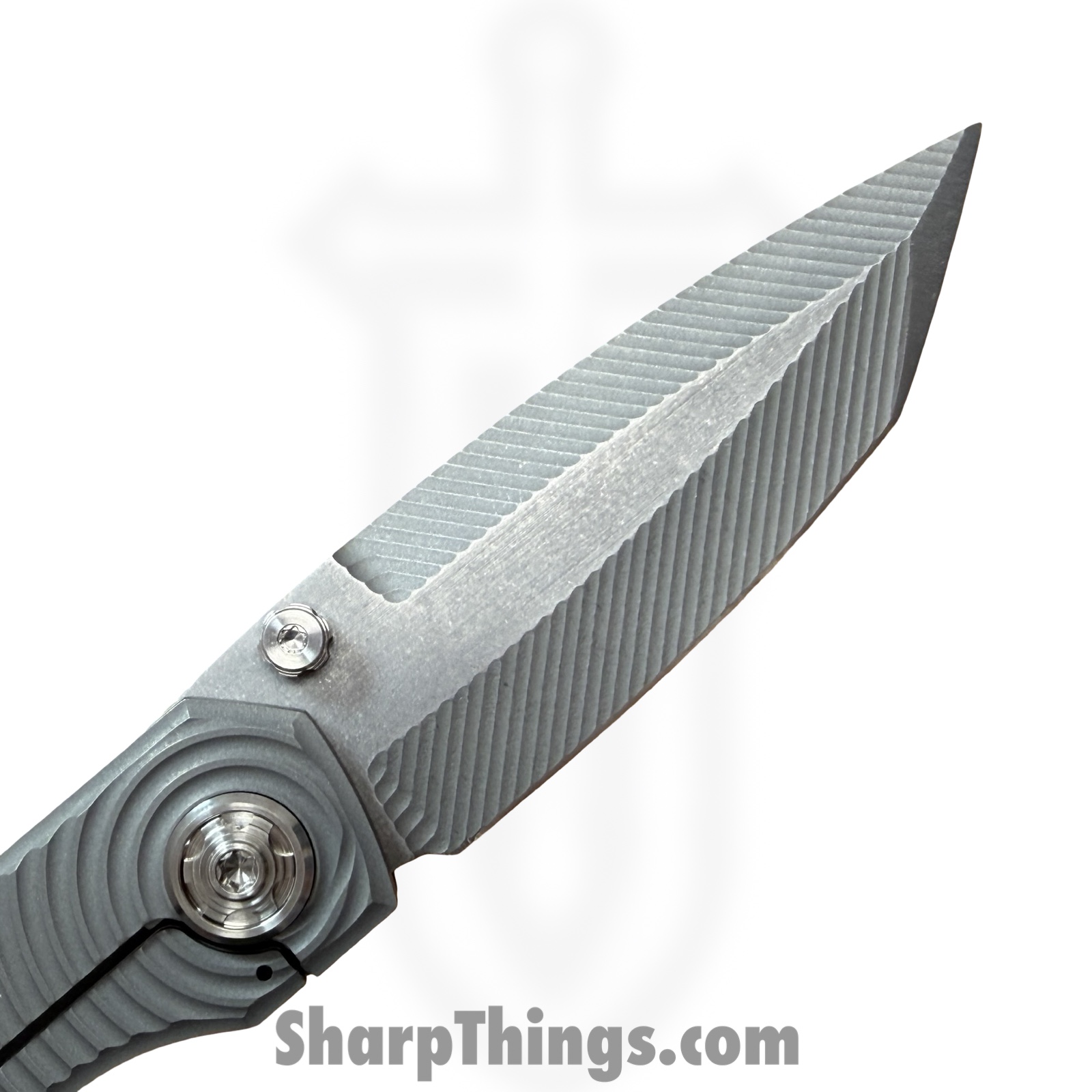Simeon - SCKKROWB826 - Krow Radial Milling - Folding Knife - MagnaMax Stonewash Tanto - Titanium - Blue - Image 4