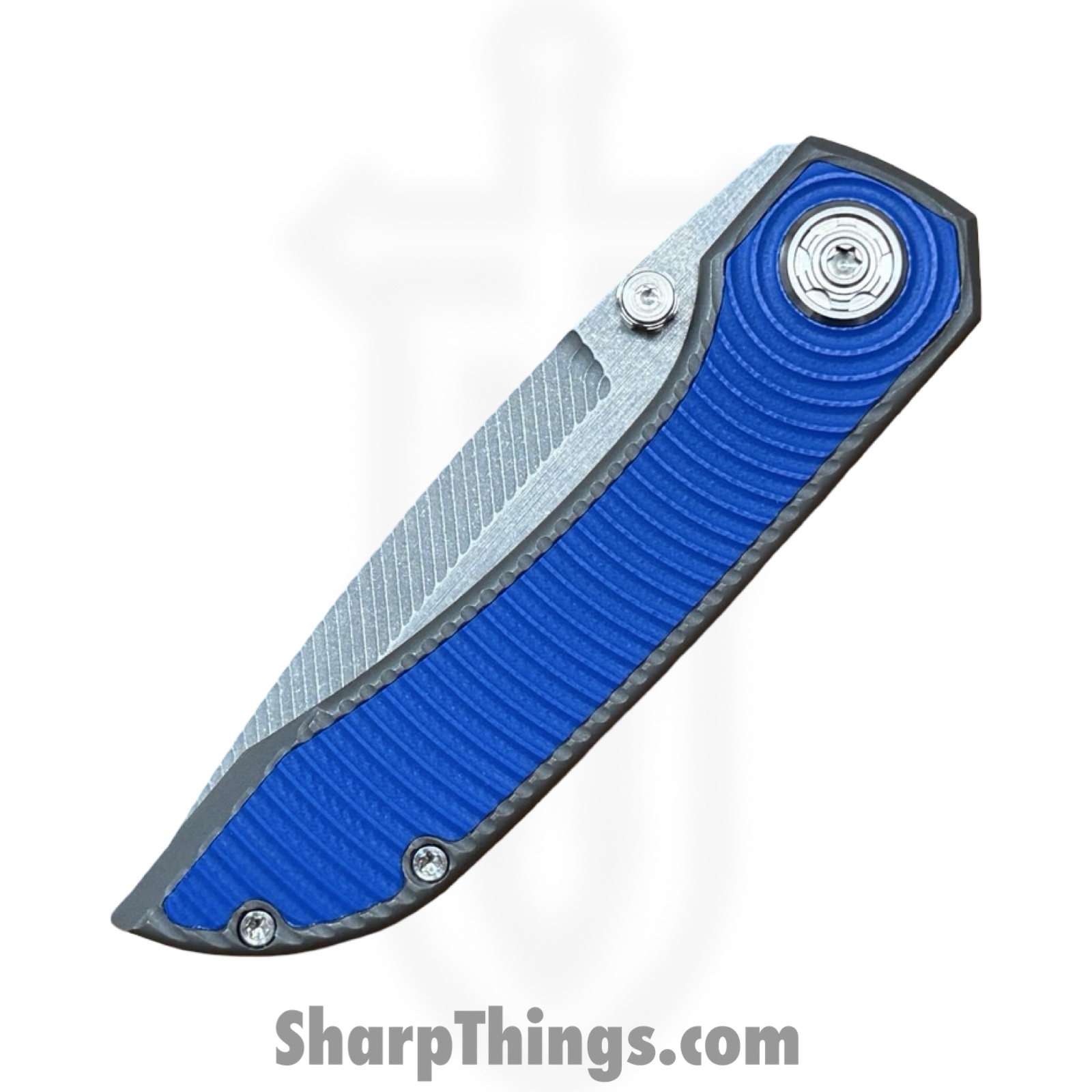 Simeon - SCKKROWB826 - Krow Radial Milling - Folding Knife - MagnaMax Stonewash Tanto - Titanium - Blue - Image 8