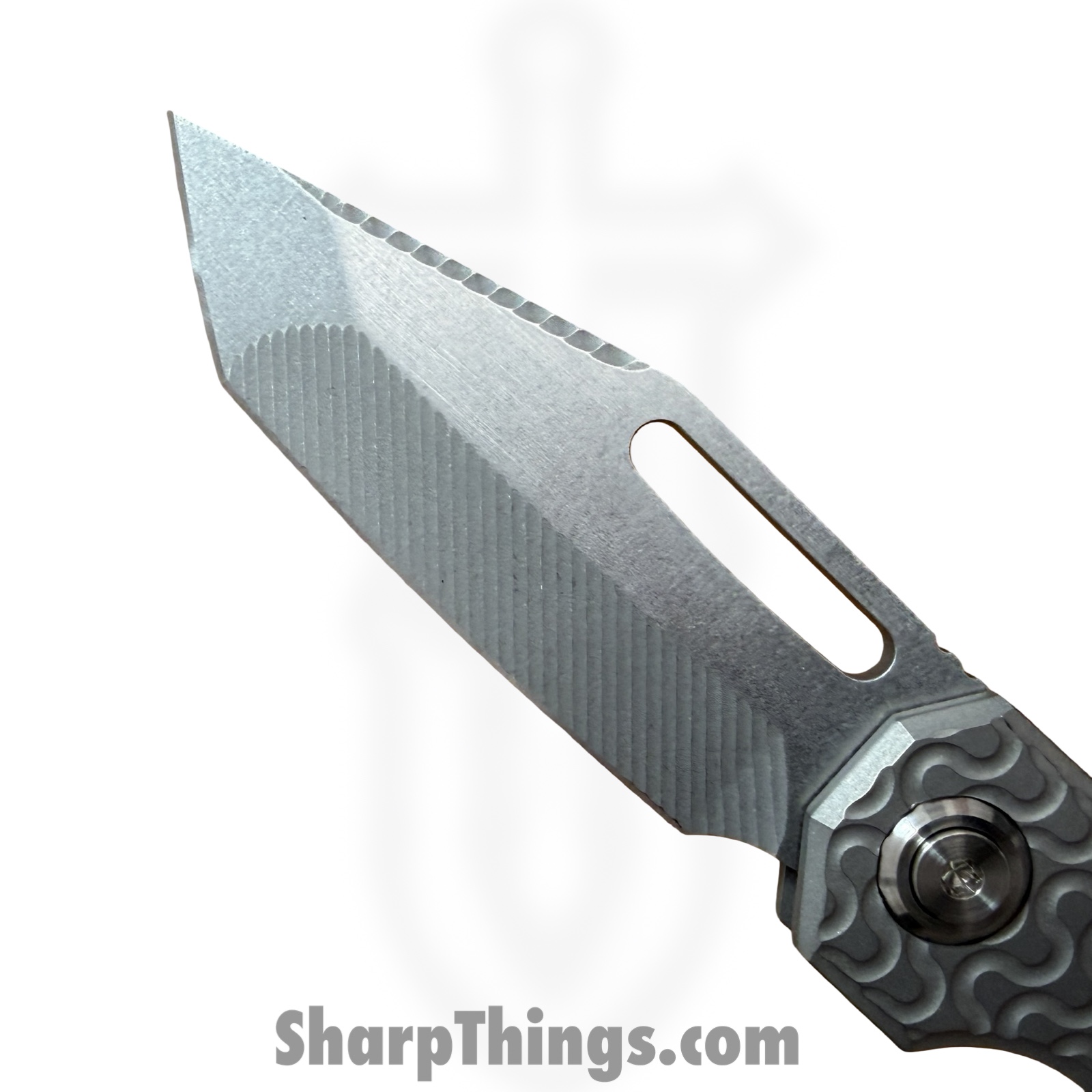 Simeon - SCKRINOA826 - Rhinox Ramen Milling - Folding Knife - S35VN Stonewash Tanto - Titanium - Natural - Image 4