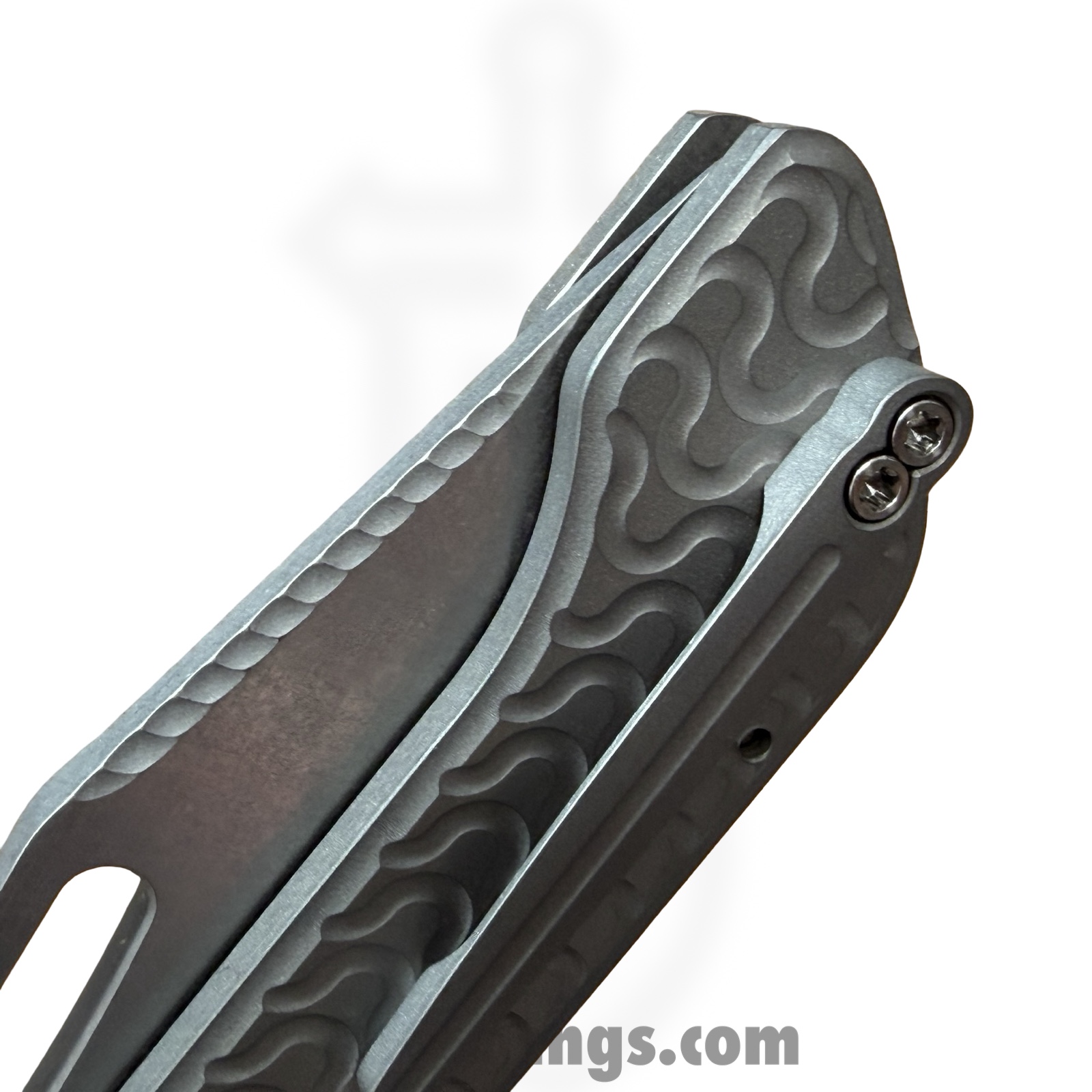 Simeon - SCKRINOA826 - Rhinox Ramen Milling - Folding Knife - S35VN Stonewash Tanto - Titanium - Natural - Image 7