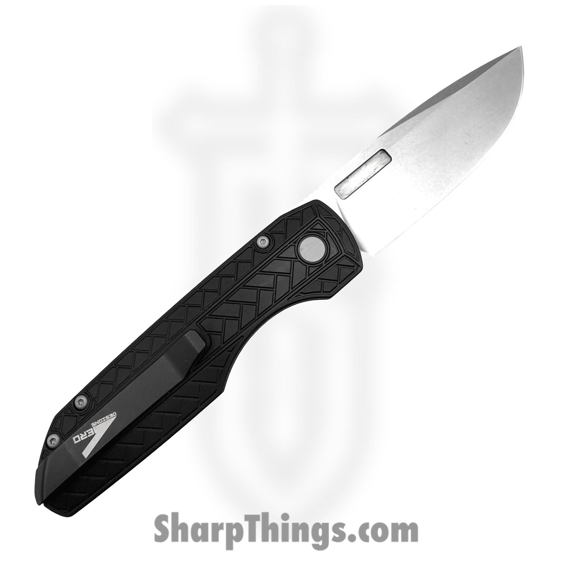 ProTech - VERO2105 MM - Vero Synapse 2 - Automatic Knife - MagnaMax Stonewash Spear Point - Herringbone Aluminum - Black - Image 2