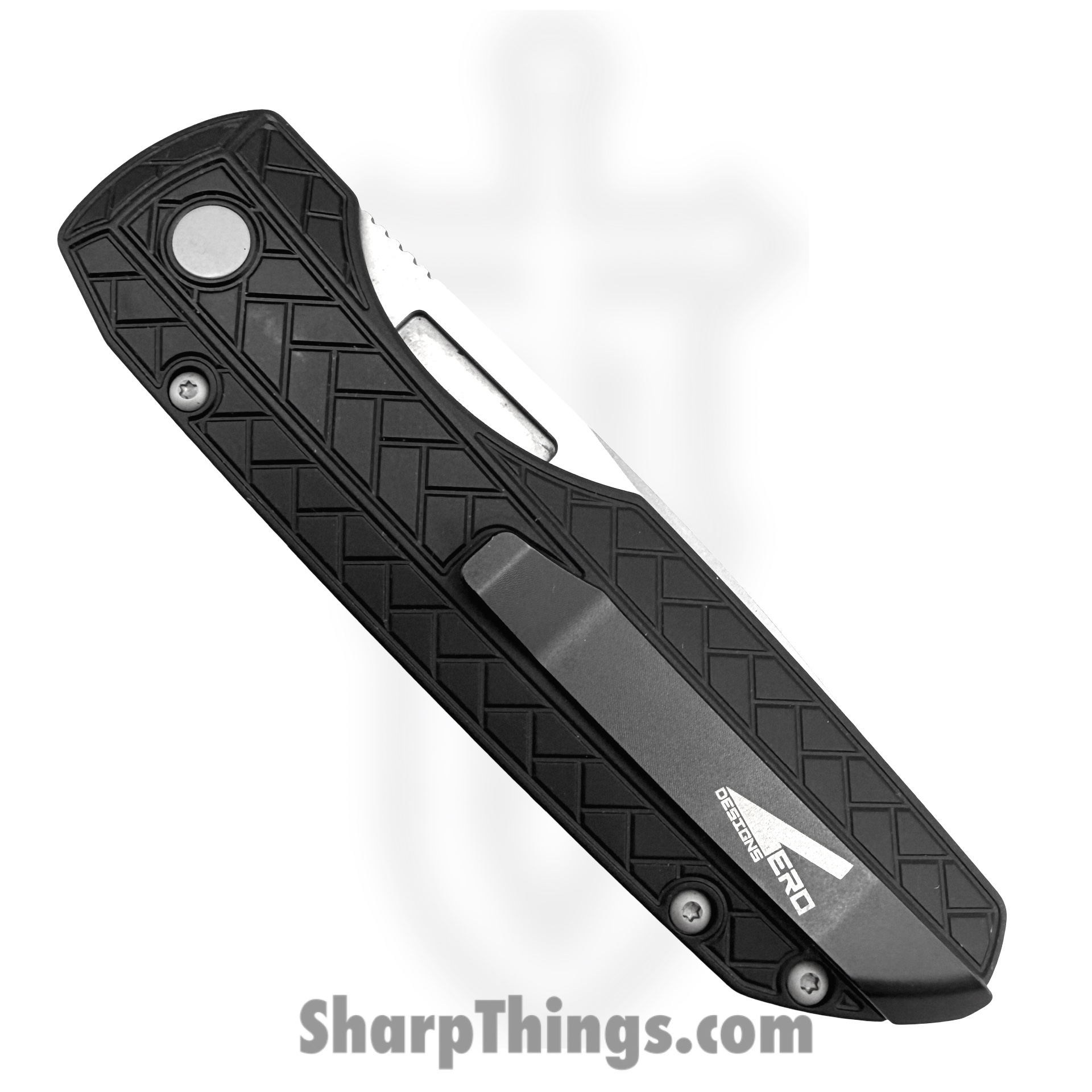 ProTech - VERO2105 MM - Vero Synapse 2 - Automatic Knife - MagnaMax Stonewash Spear Point - Herringbone Aluminum - Black - Image 5