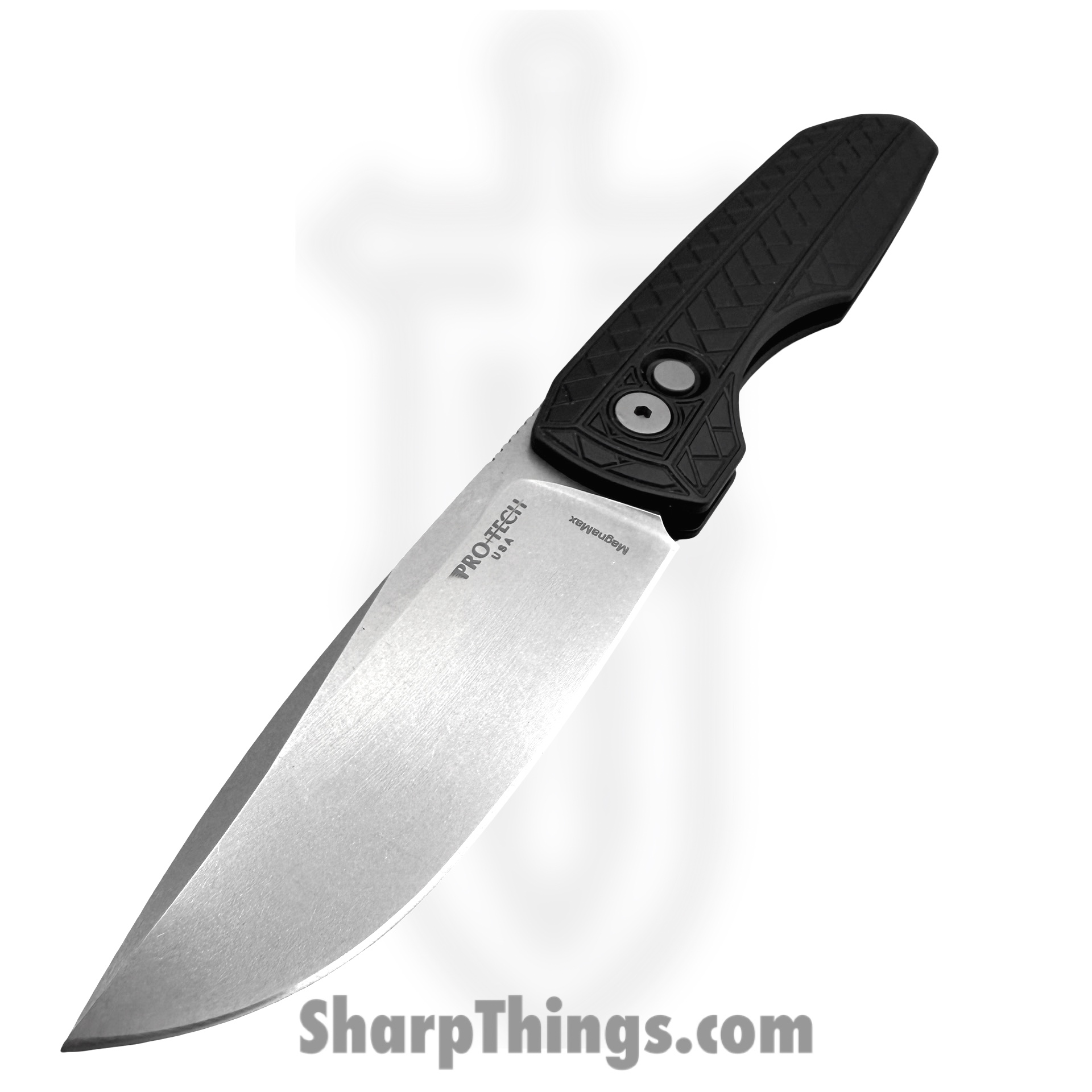 ProTech - VERO2105 MM - Vero Synapse 2 - Automatic Knife - MagnaMax Stonewash Spear Point - Herringbone Aluminum - Black - Image 4