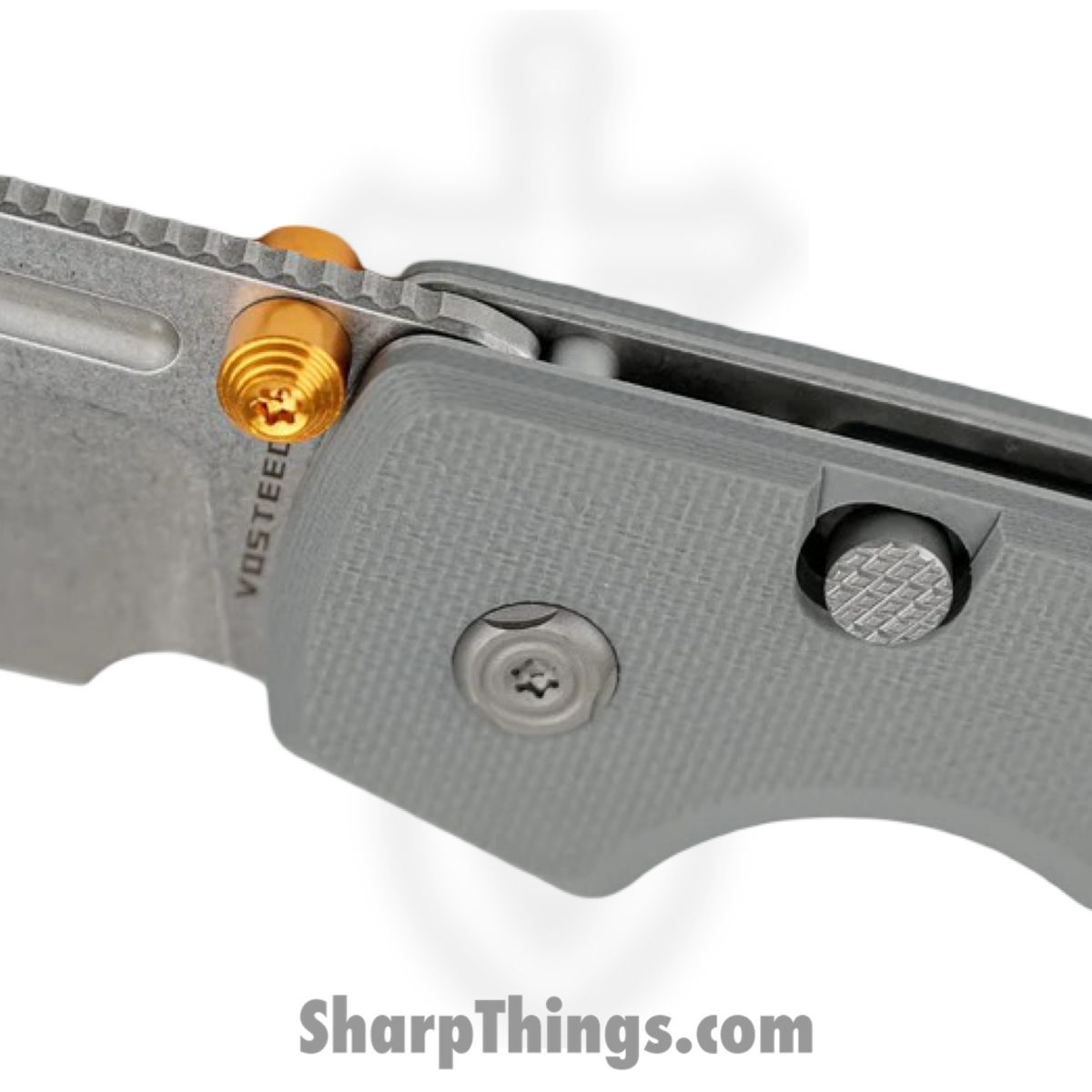 Vosteed - VOSA2930 - Raccoon - Folding Knife - 14C28N Stonewash Modified Sheepsfoot - G10 - Gray - Image 3